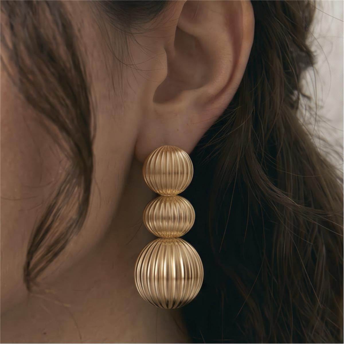 Pendientes Iflem acabado oro amarillo 18k - Iflem