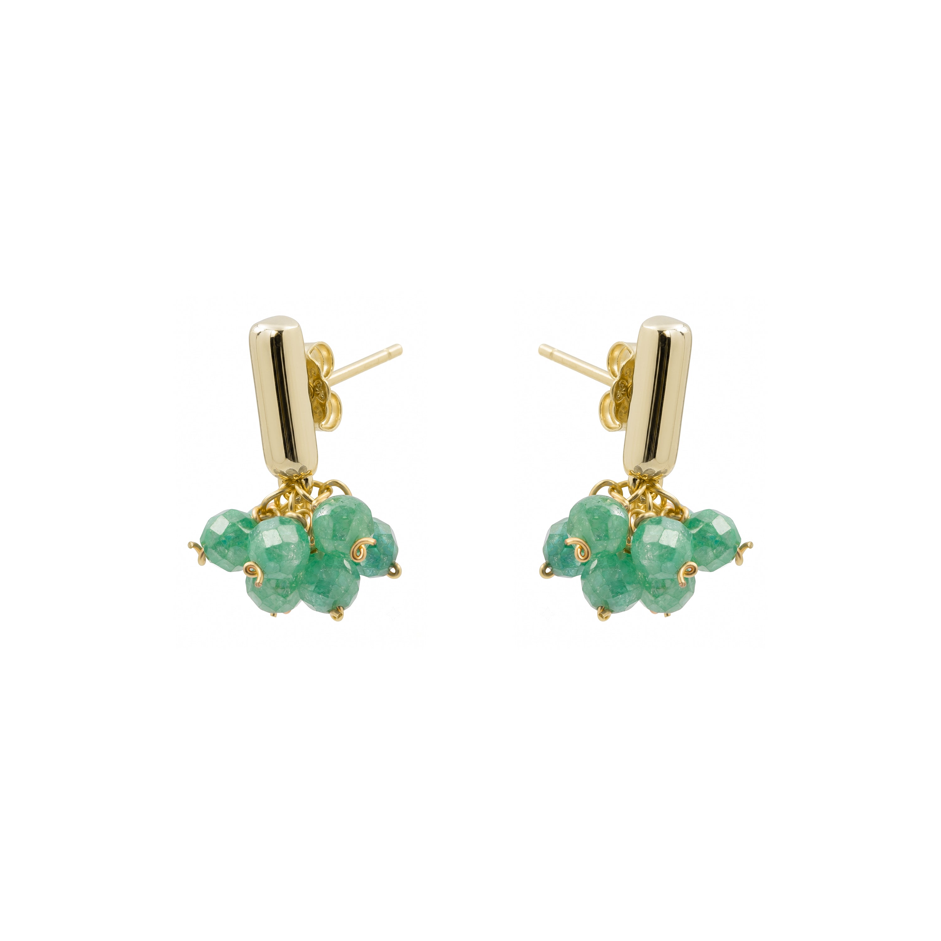 Pendientes de Circonita Verde acabado en oro amarillo de 18k - Malmare