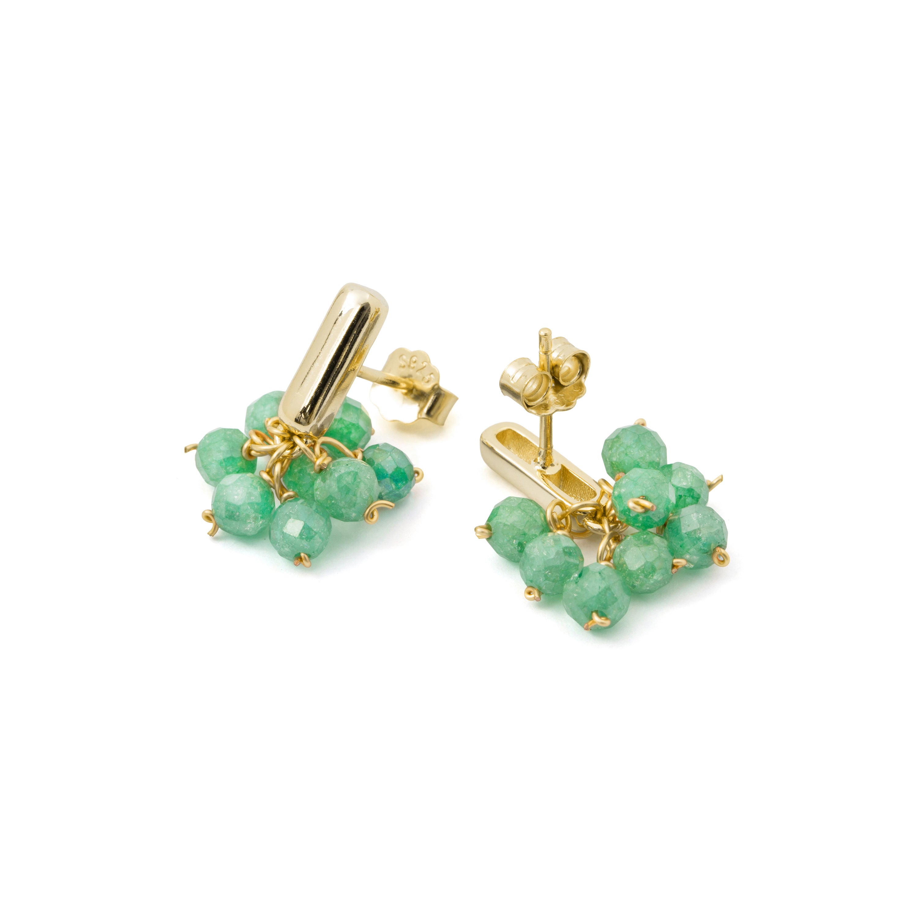 Pendientes de Circonita Verde acabado en oro amarillo de 18k - Malmare