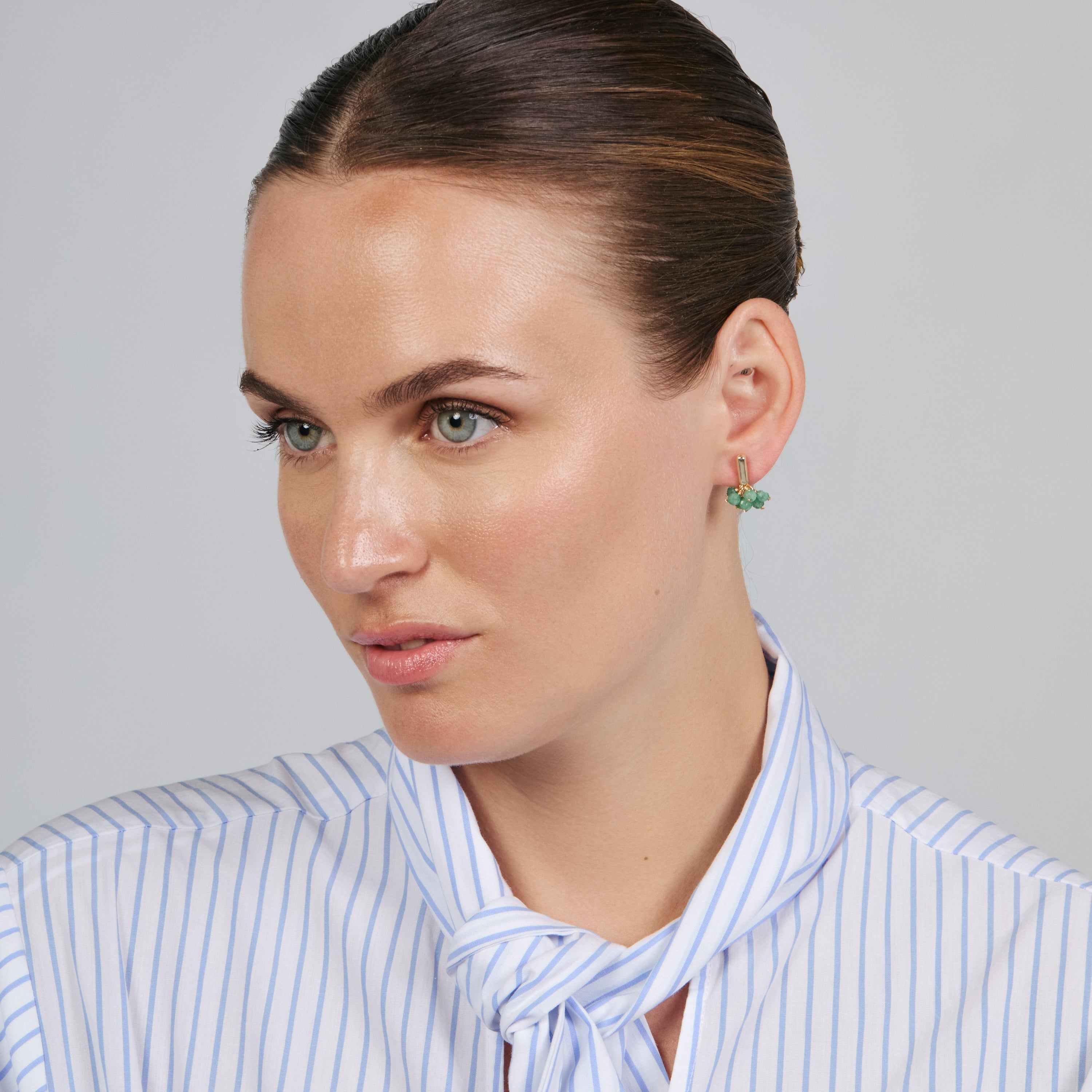 Pendientes de Circonita Verde acabado en oro amarillo de 18k - Malmare