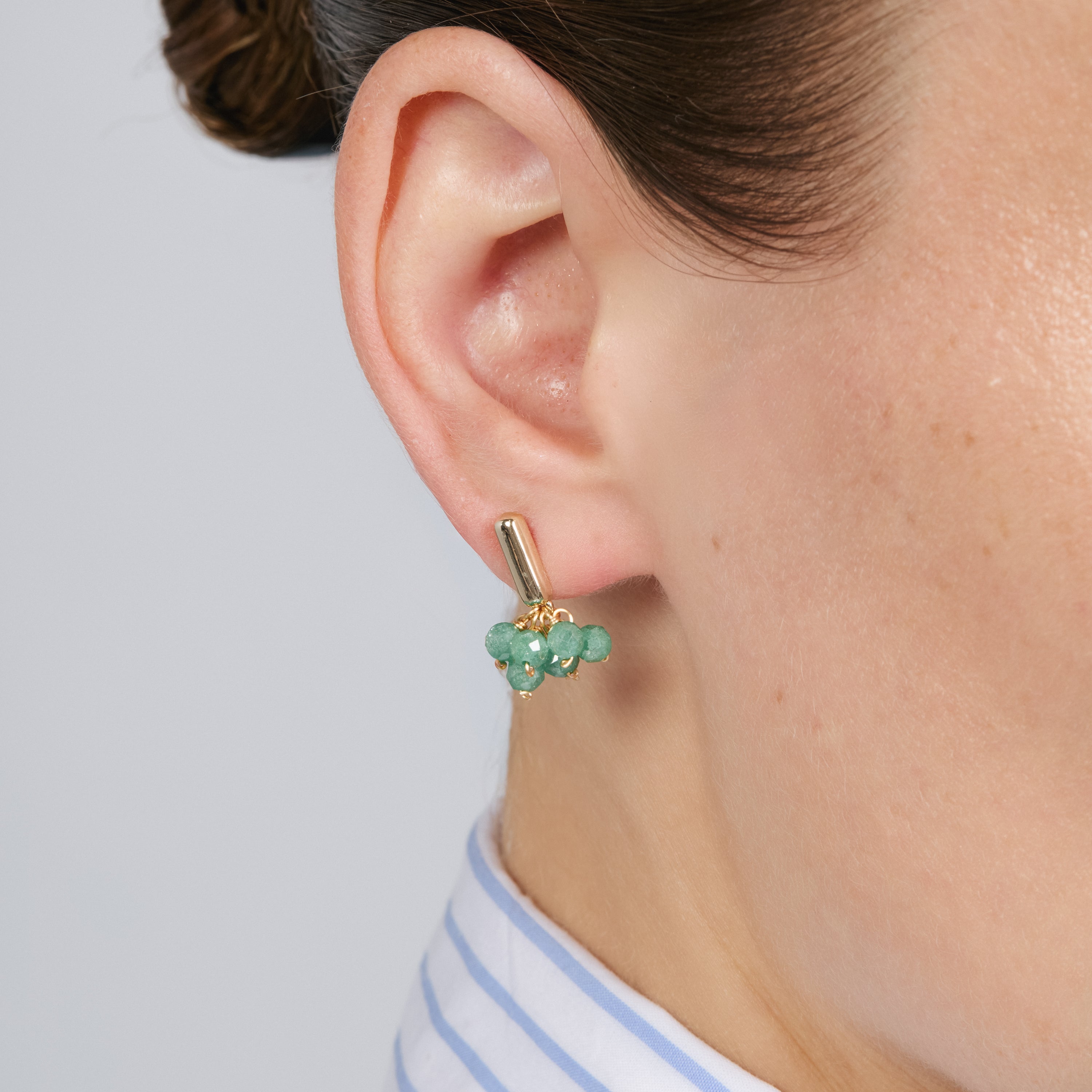 Pendientes de Circonita Verde acabado en oro amarillo de 18k - Malmare