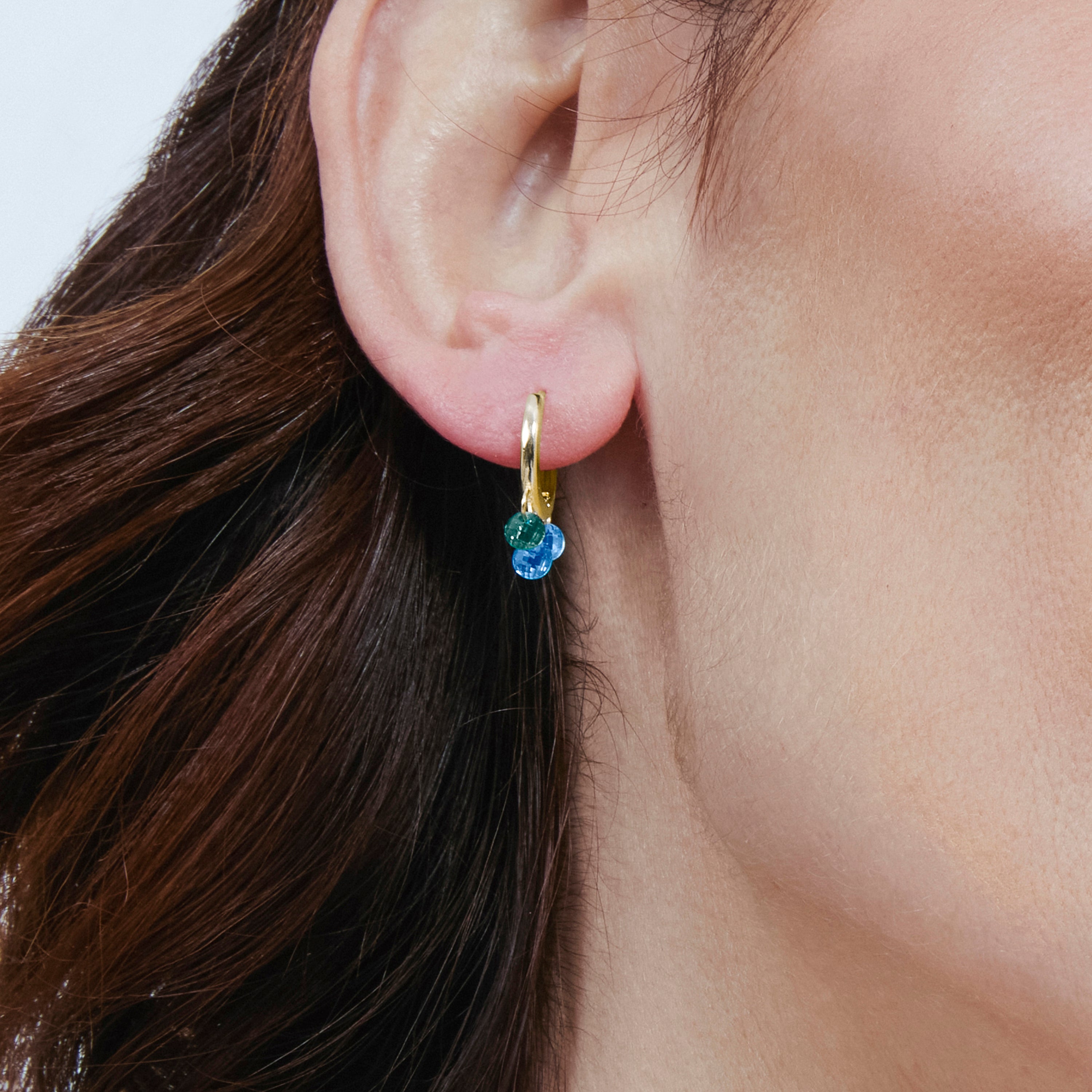 Pendientes de Circonita Multicolor acabado en oro amarillo de 18k - Seinti