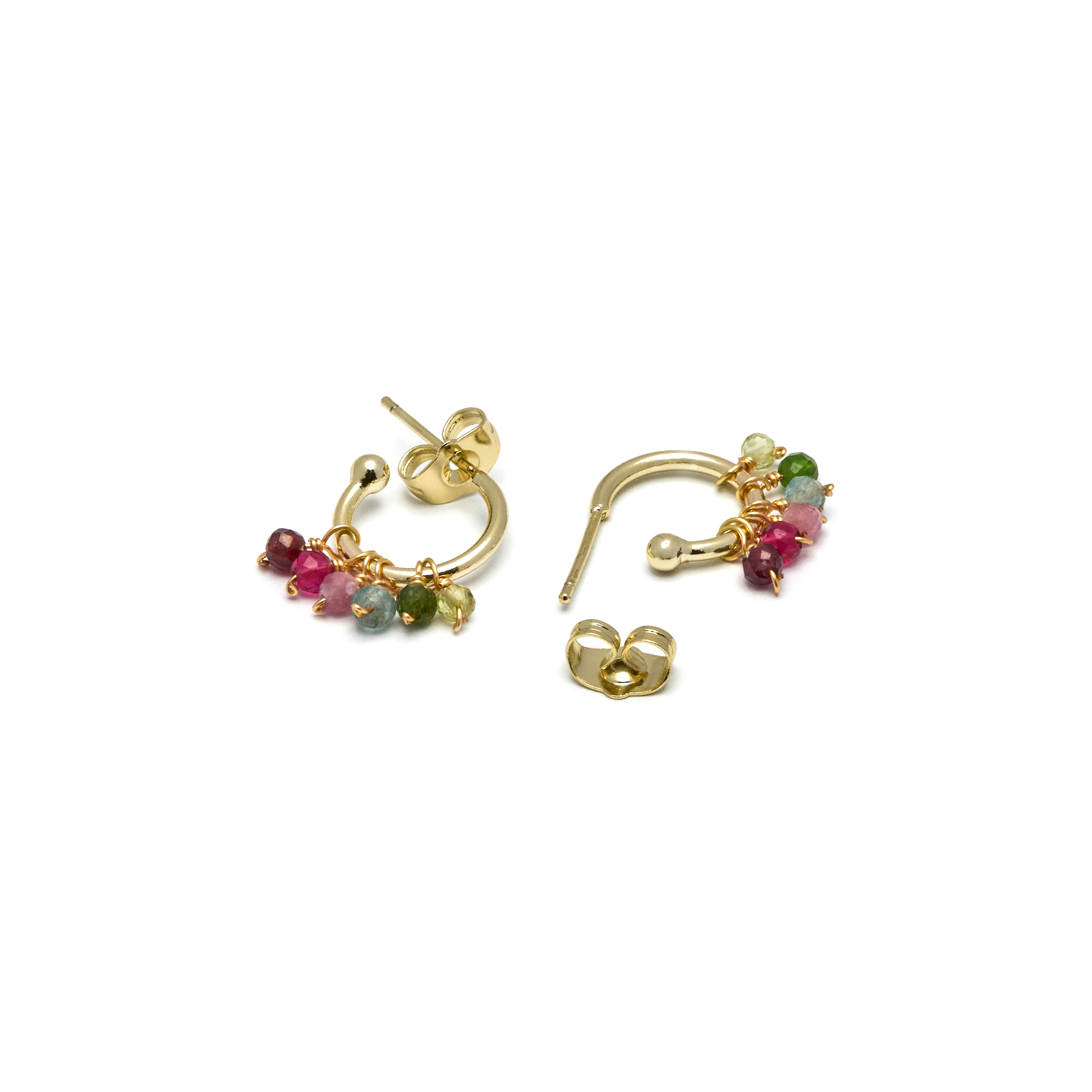 Multicolor Crystal Earrings finished in 18K yellow gold - Letaba