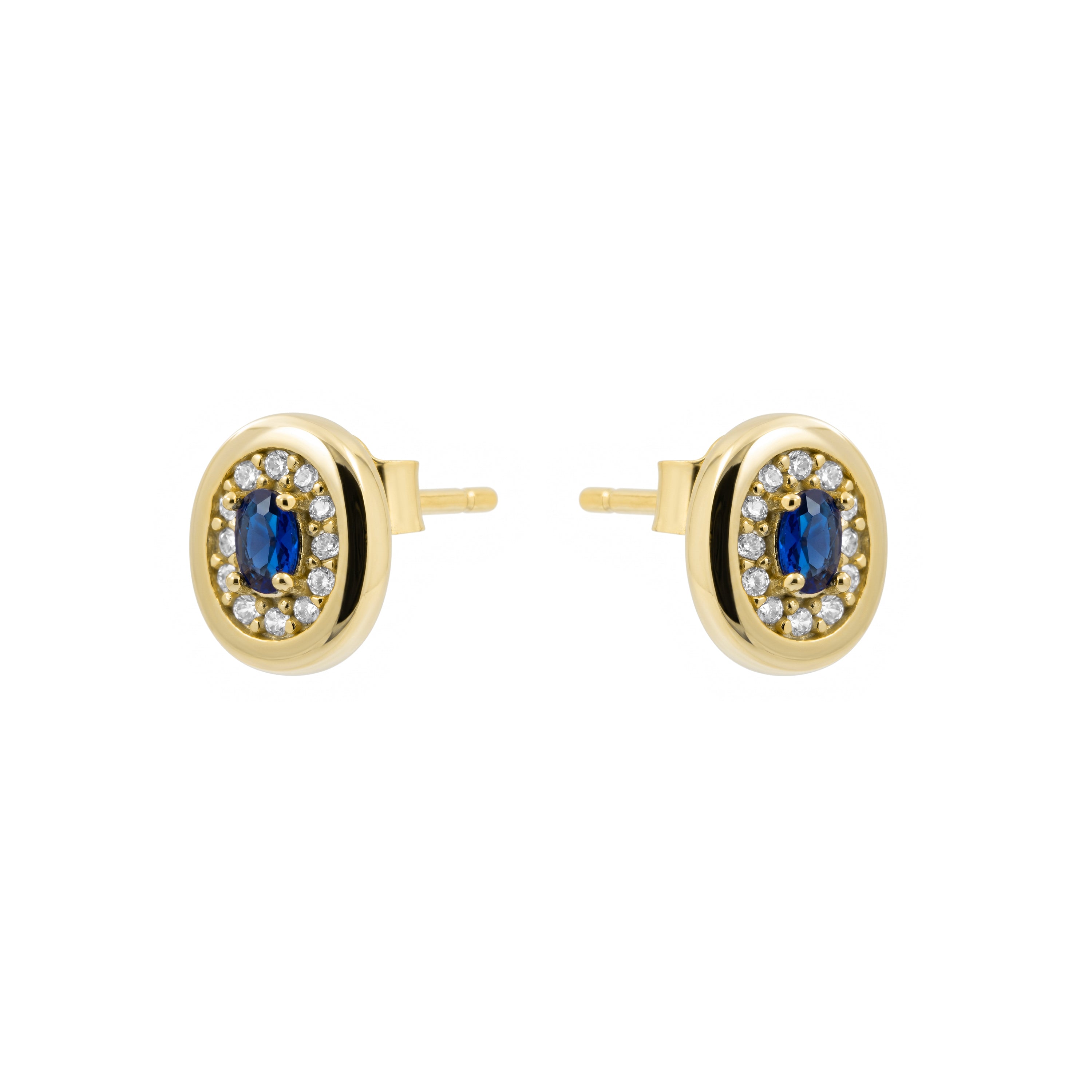 Pendientes de Circonita Zafiro acabado en oro amarillo de 18k - Sahspu