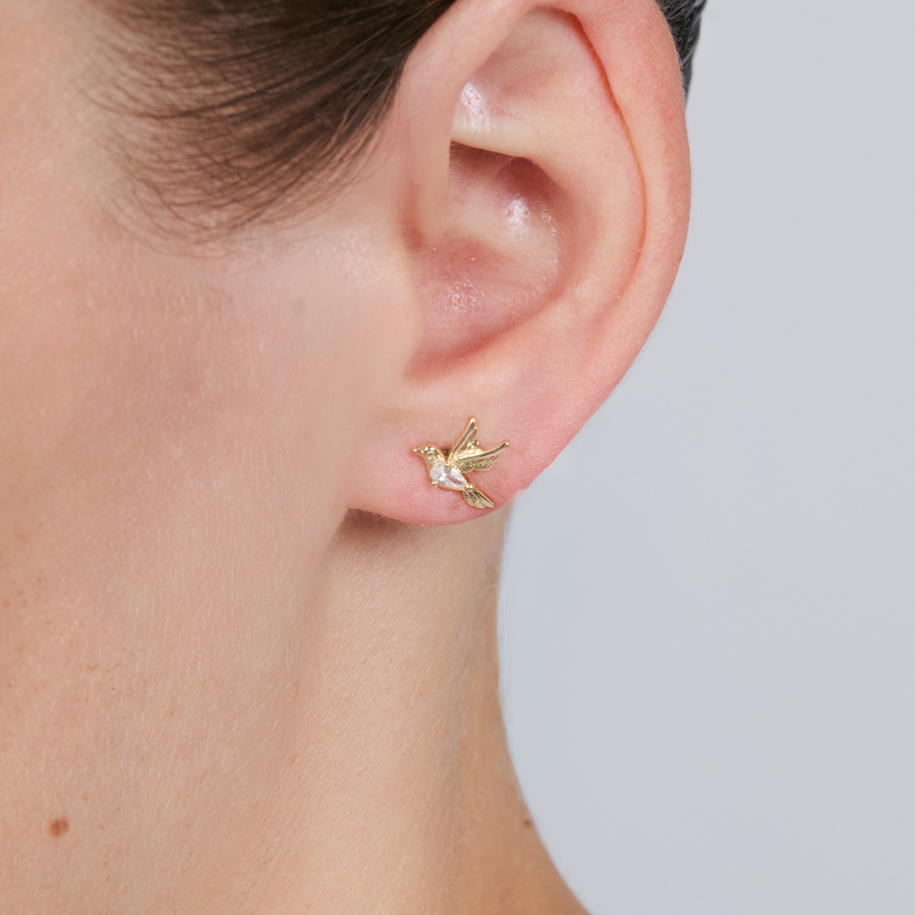Pendientes de Circonita Brillante acabado en oro amarillo de 18k - Dur