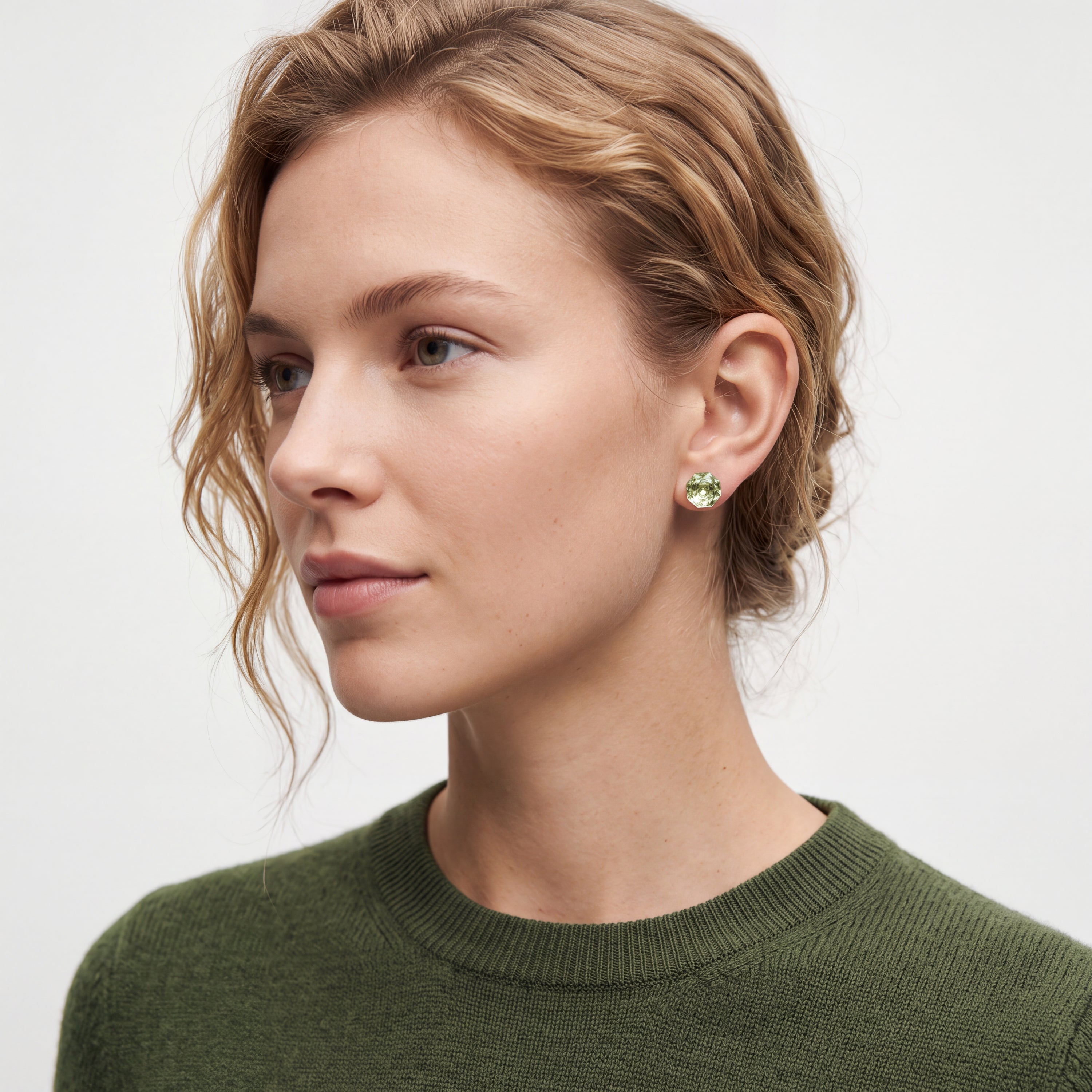 Pendientes de Circonita Verde acabado en oro amarillo de 18k - Lisath