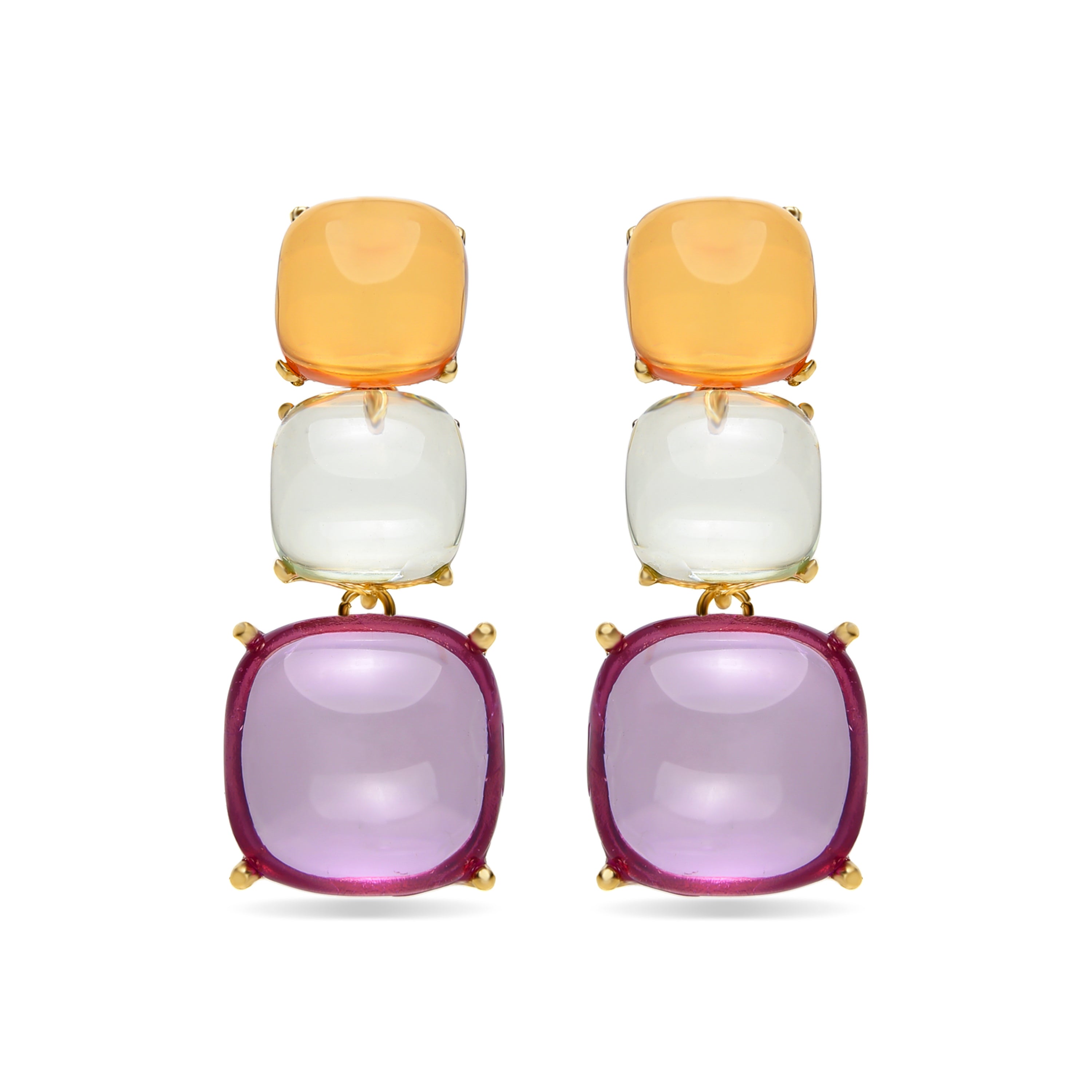 Boucles d'oreilles Narion finies en or jaune 18 carats