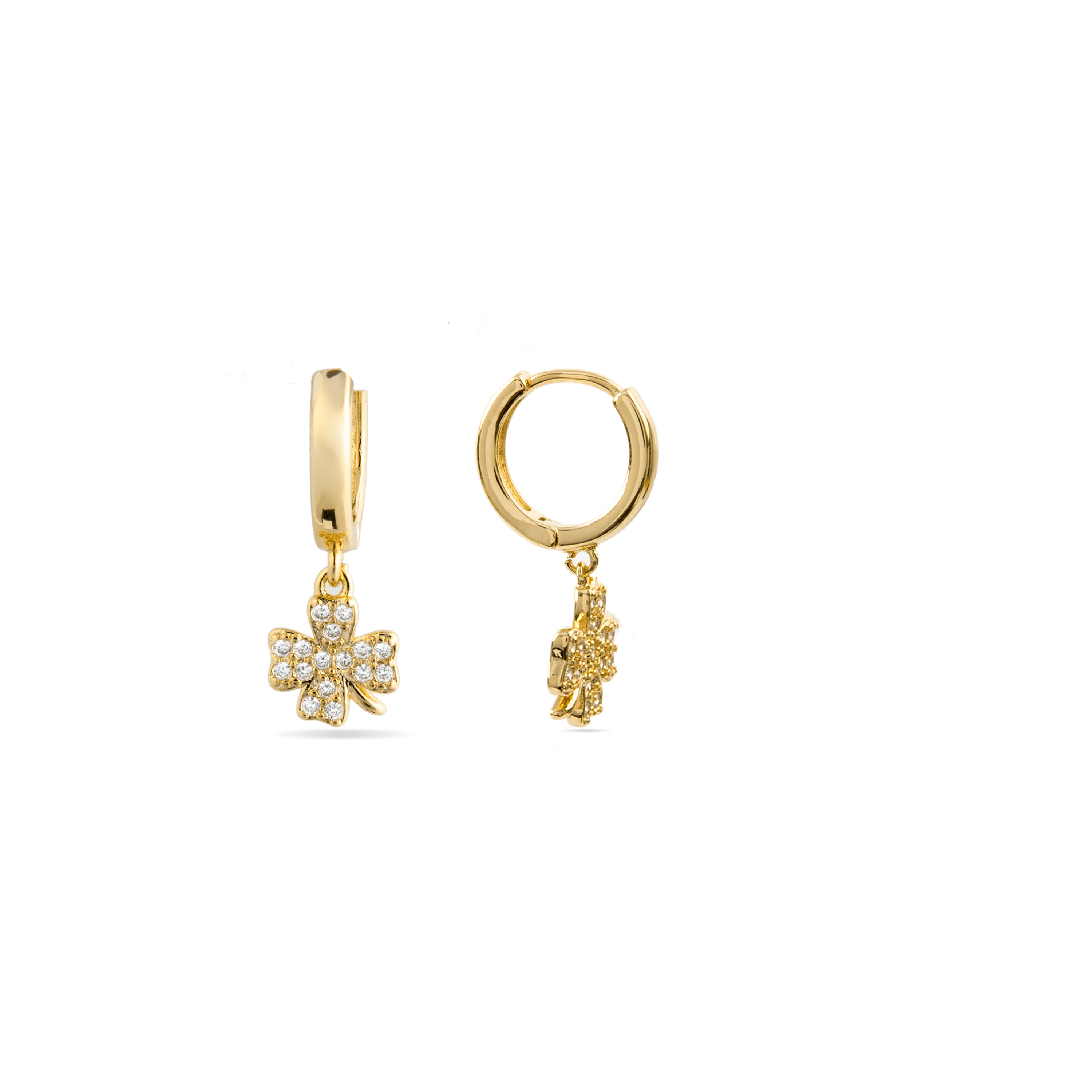 Brincos de Zircónia Brilhante acabados em ouro amarelo 18K - Josan