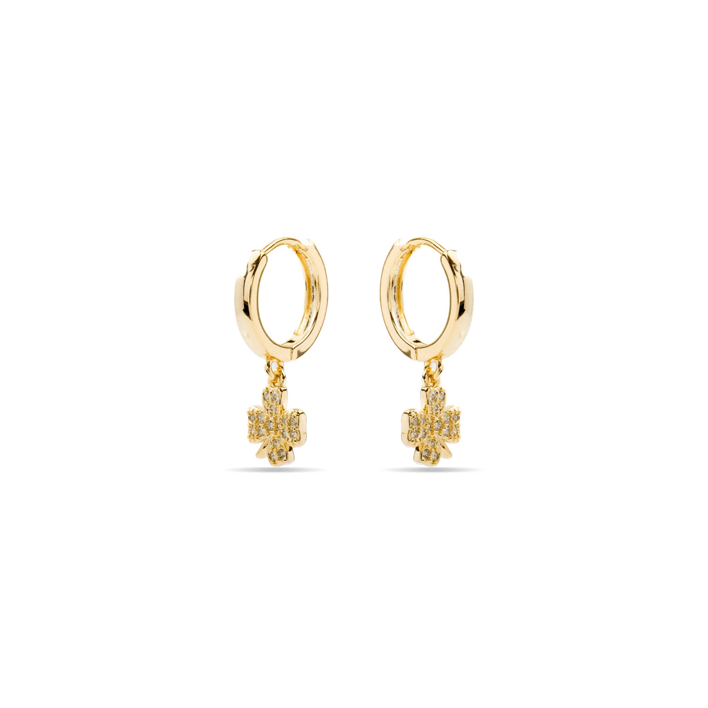 Brincos de Zircónia Brilhante acabados em ouro amarelo 18K - Josan