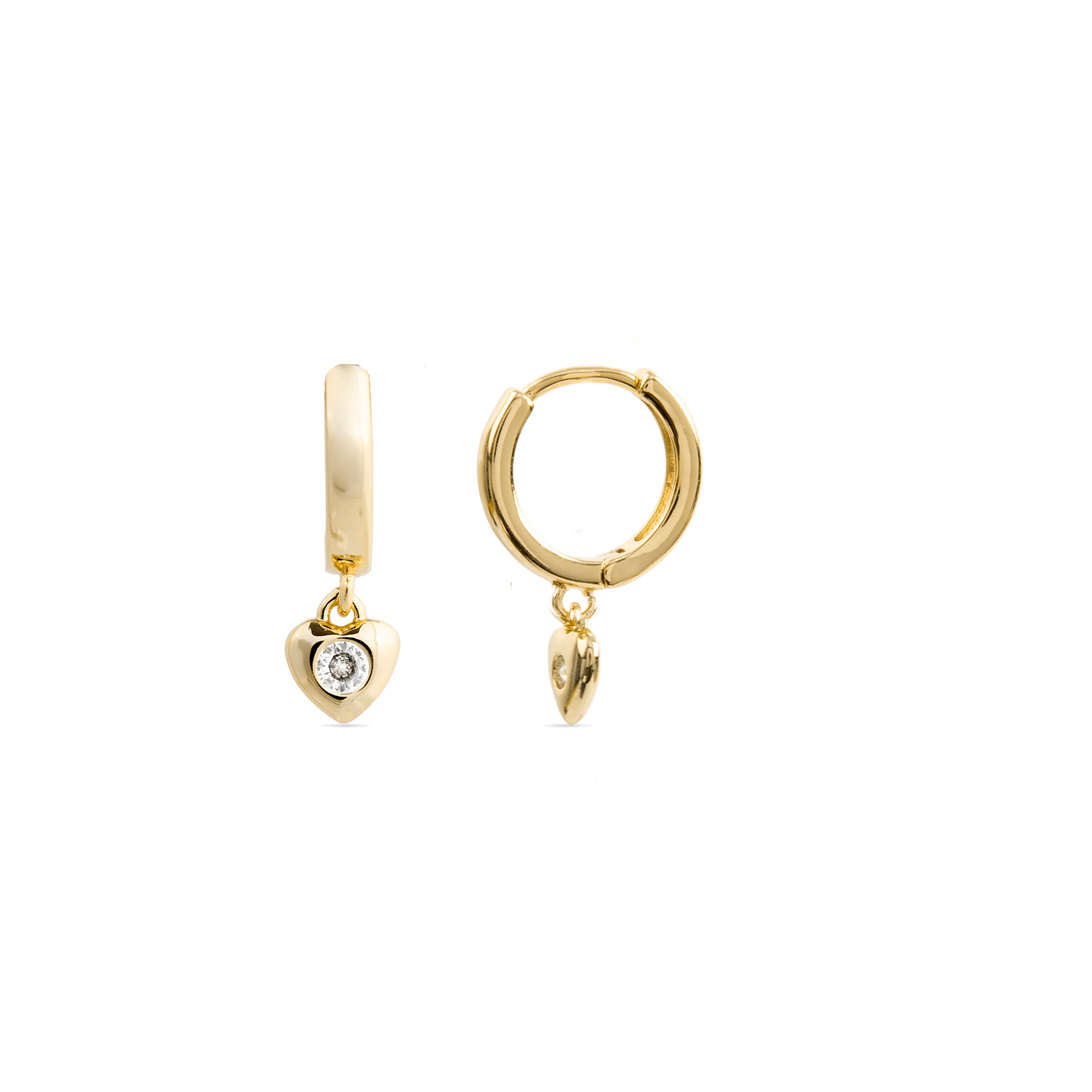 Brincos de Zircónia Brilhante acabados em ouro amarelo 18K - Award