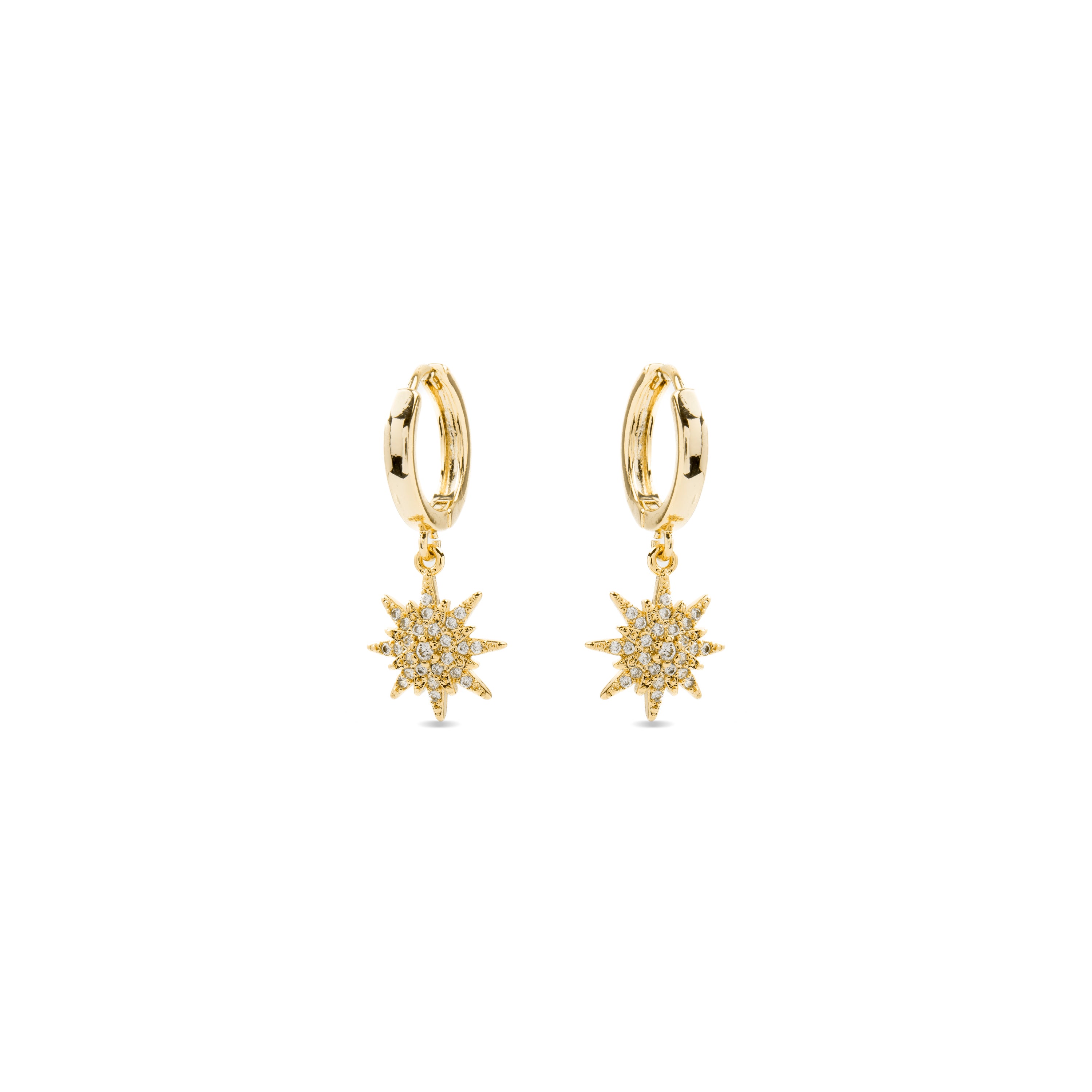 Pendientes de Circonita Brillante acabados en oro amarillo 18K - Tysco