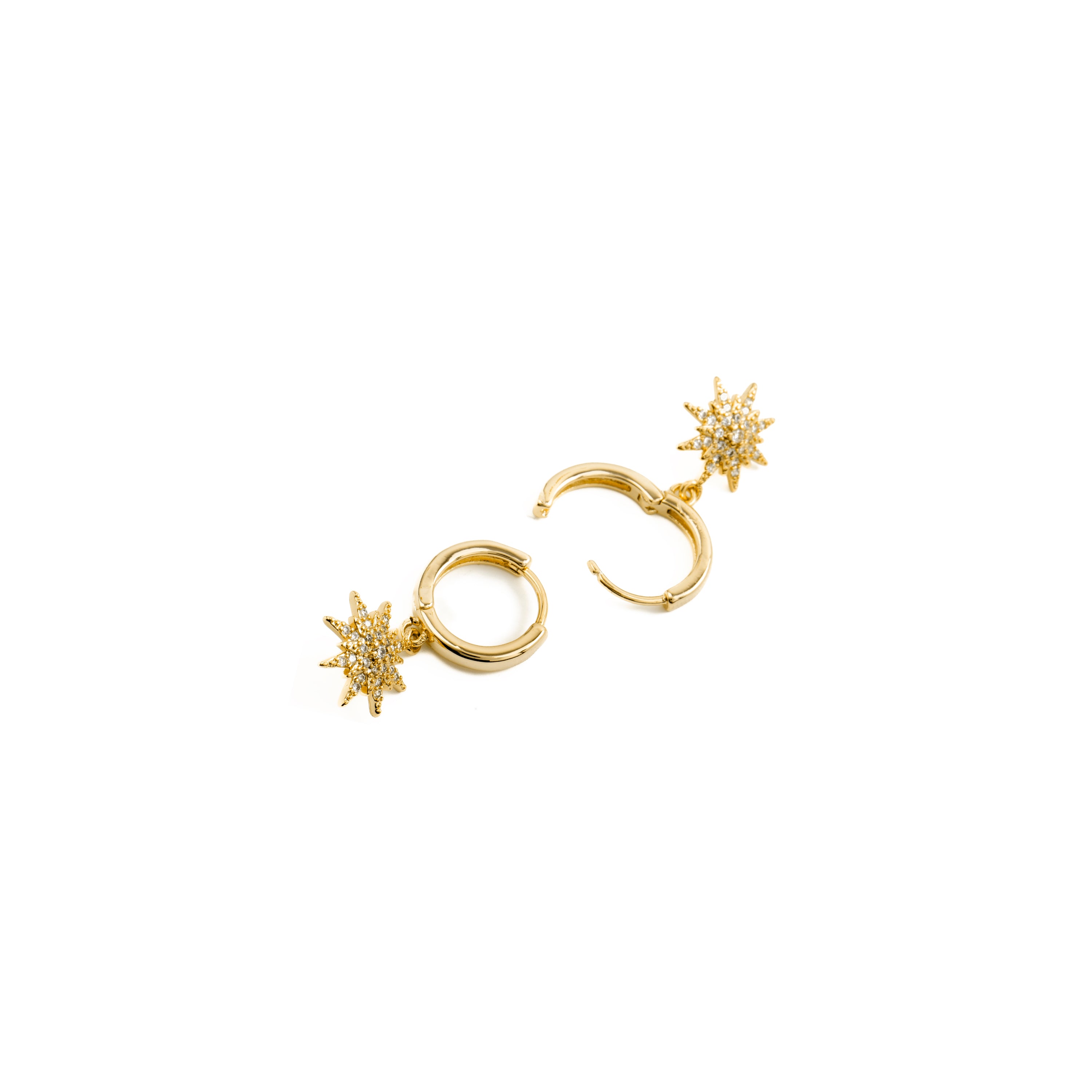 Pendientes de Circonita Brillante acabados en oro amarillo 18K - Tysco