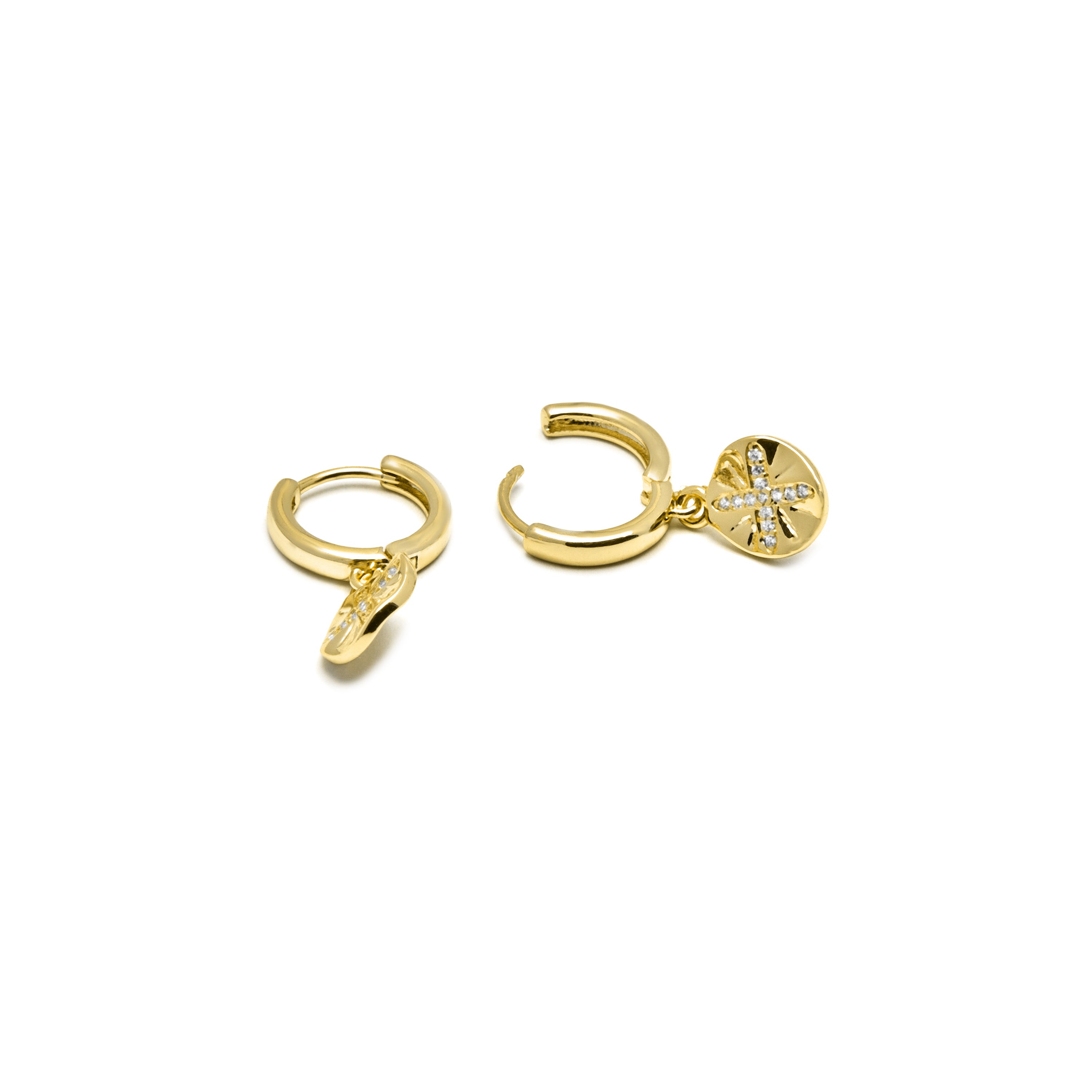 Brilliant Zirconia Earrings finished in 18K yellow gold - Topro