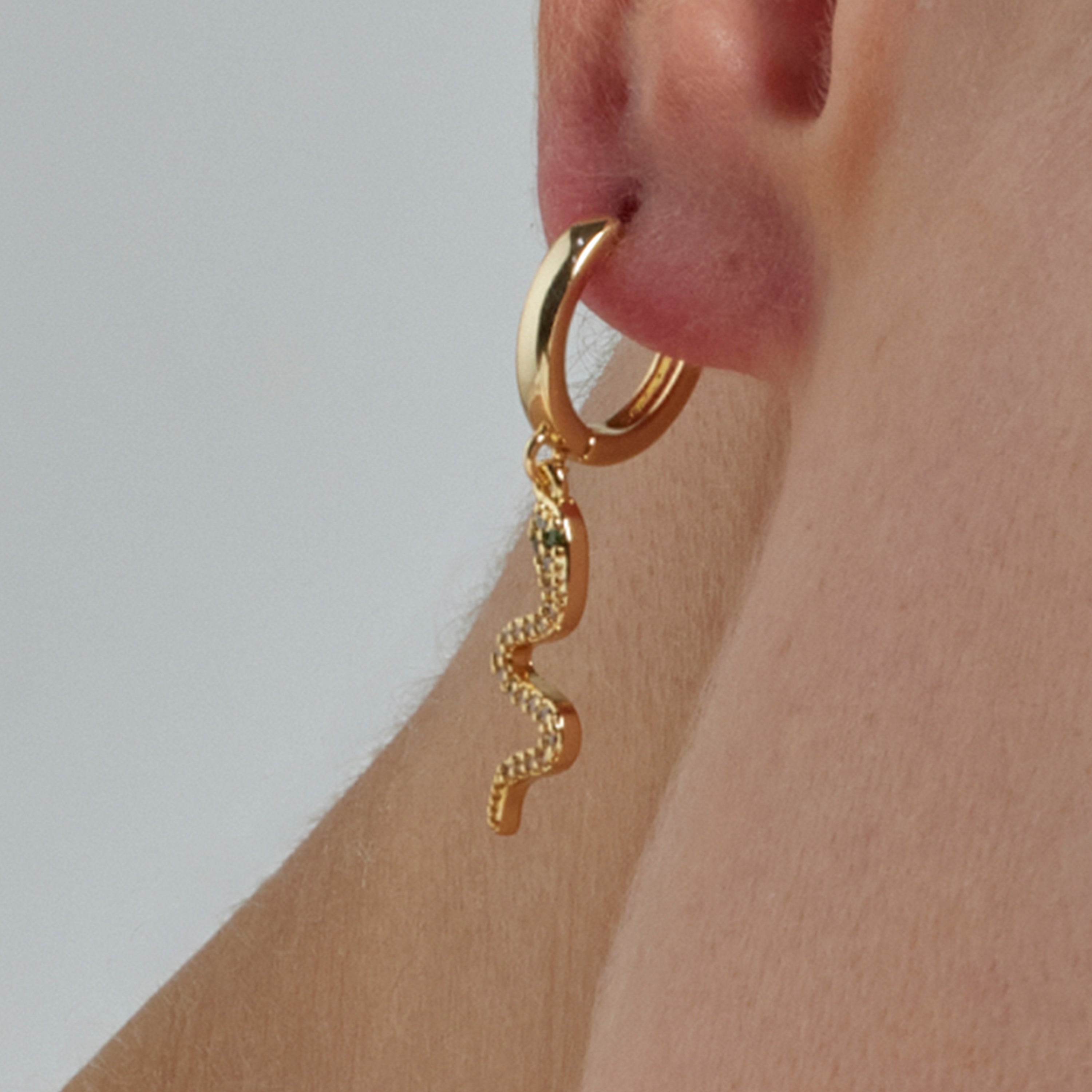 Boucles d'oreilles en zircon brillant finition or jaune 18K - Rysil