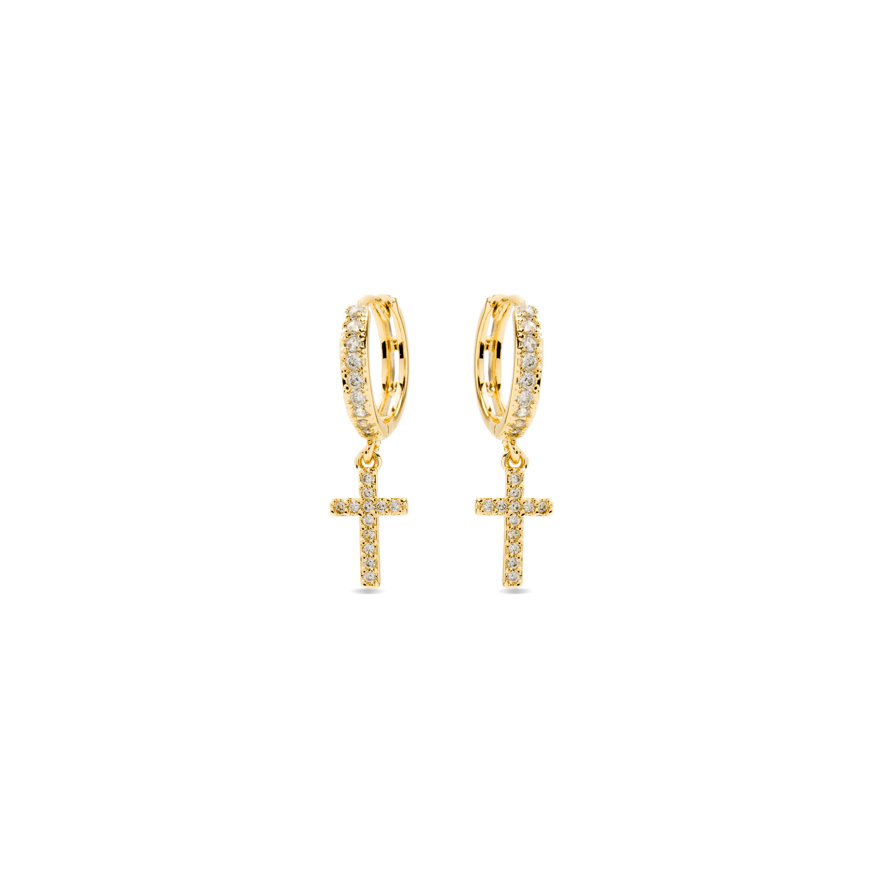 Brincos de Zircónia Brilhante acabados em ouro amarelo 18K - Mezxo