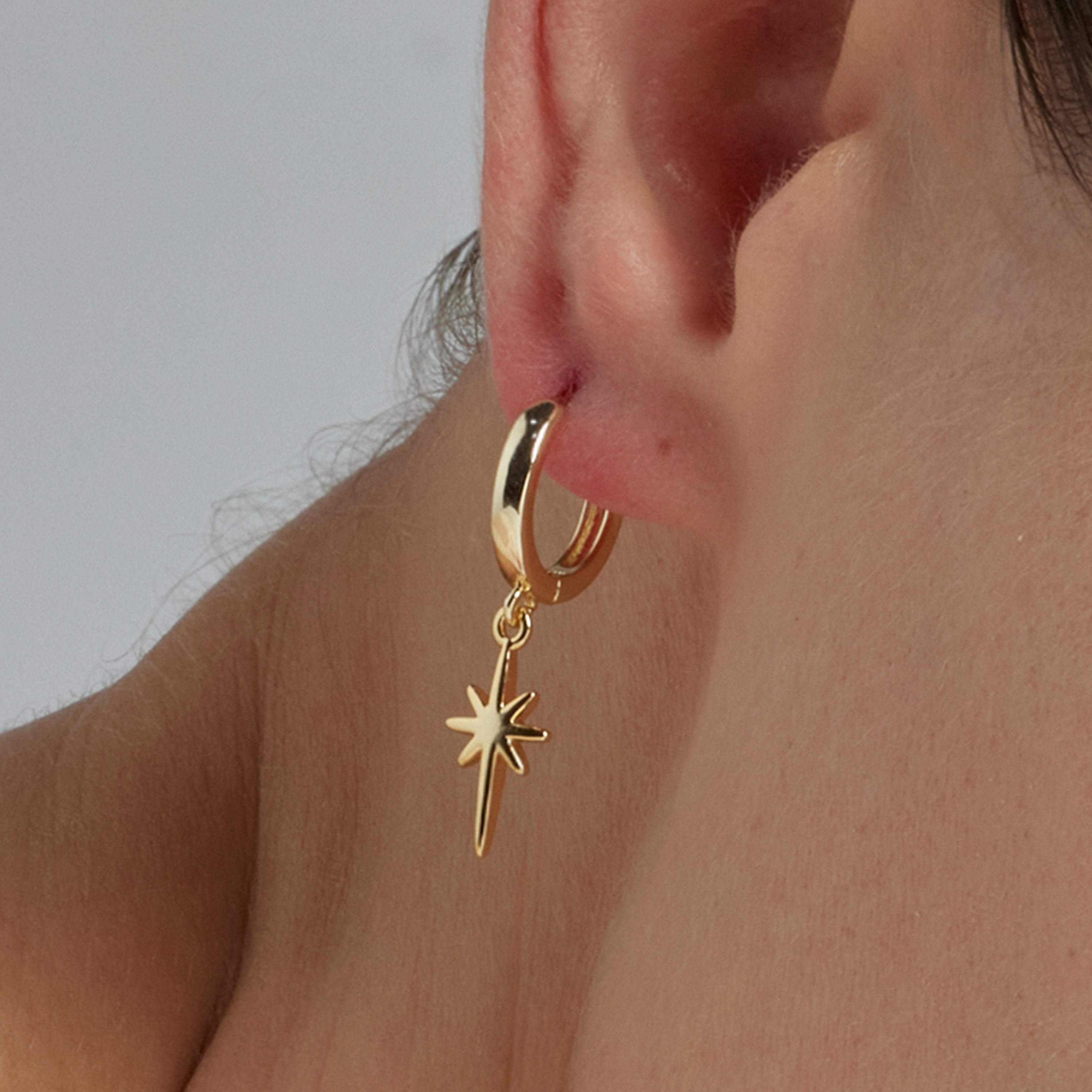 Pendientes de Circonita Brillante acabados en oro amarillo 18K - Mandra
