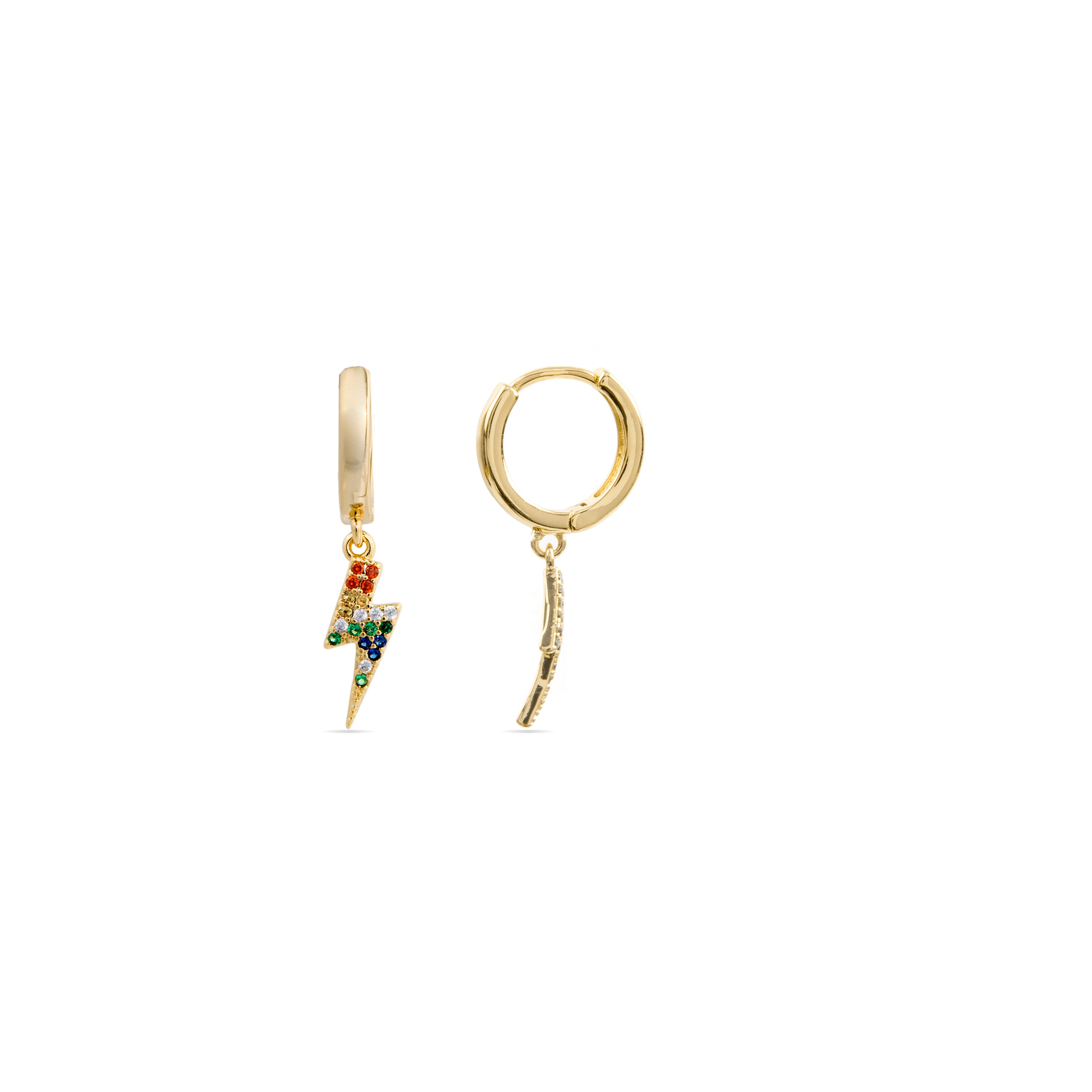 Brilliant Zirconia Earrings finished in 18K yellow gold - Valier