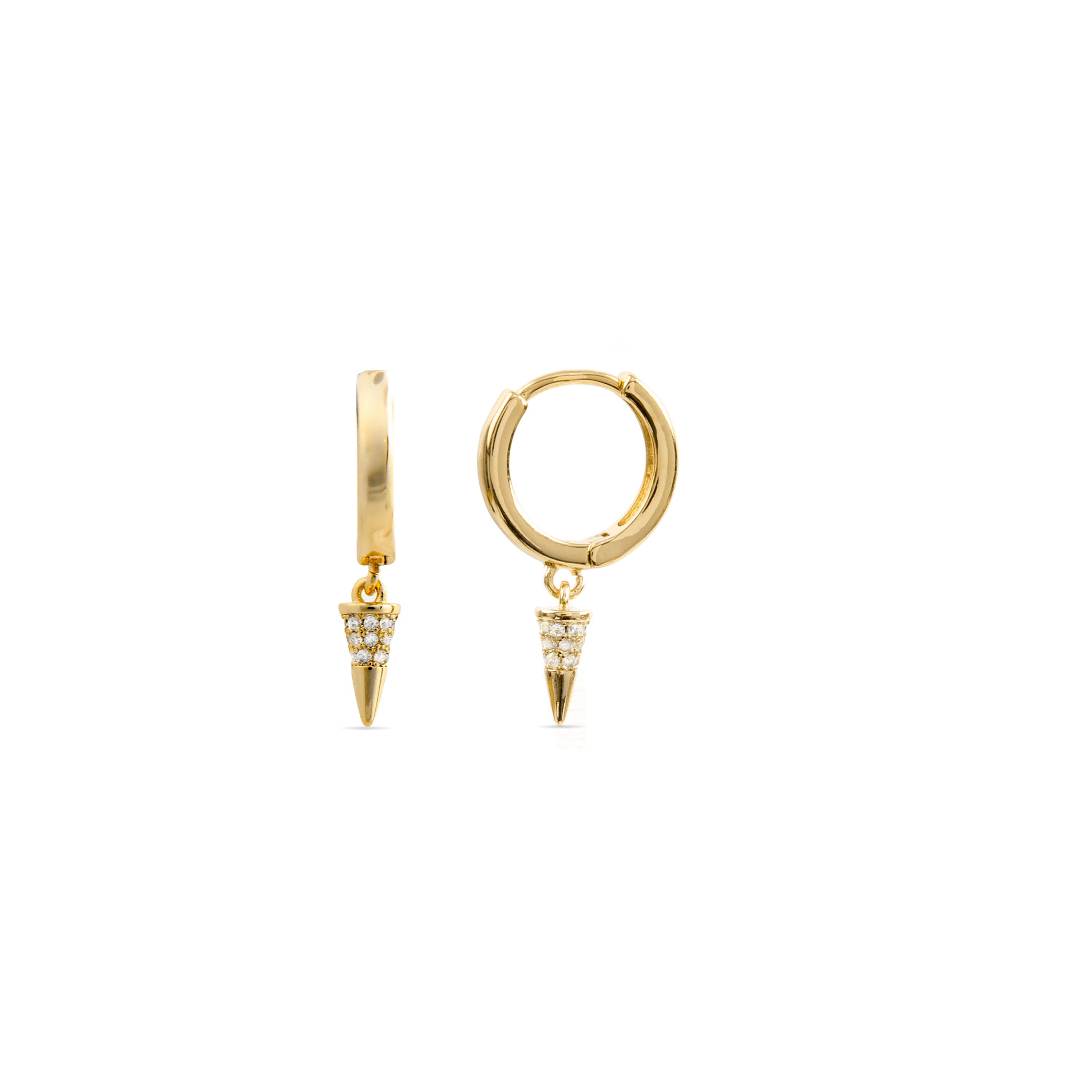 Pendientes de Circonita Brillante acabados en oro amarillo 18K - Madak