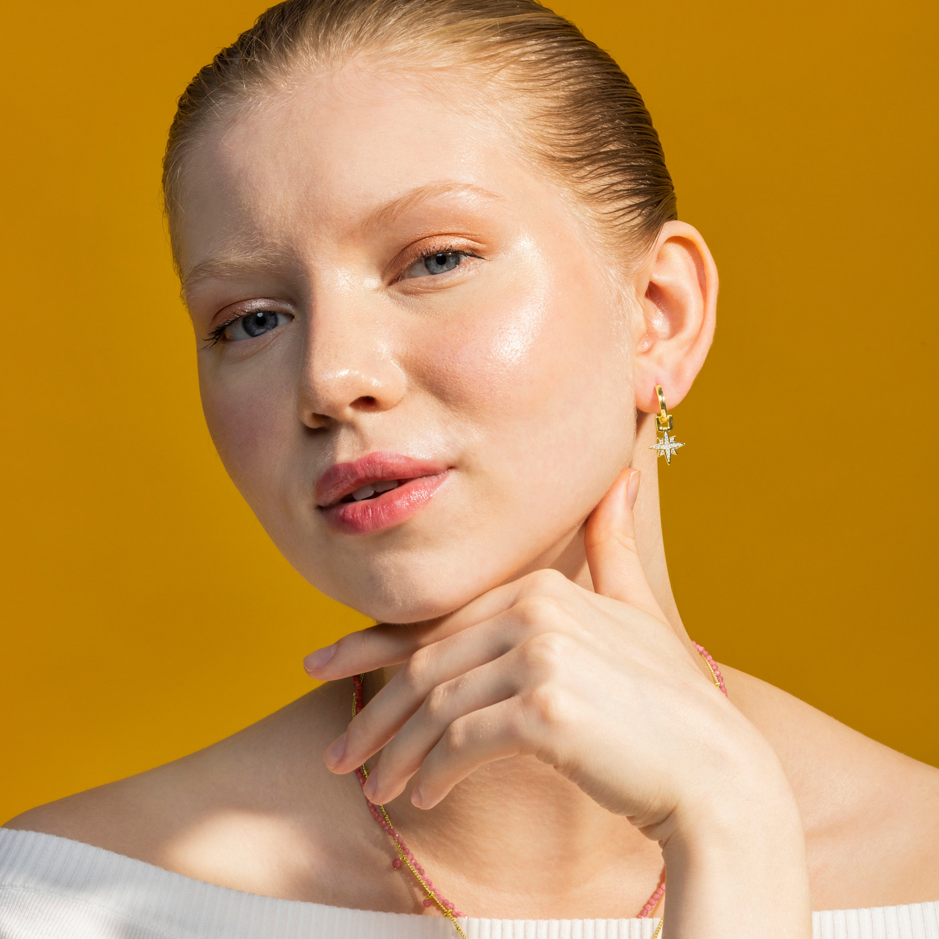Orecchini in Zirconia Brillante finiti in oro giallo 18K - Sionqui