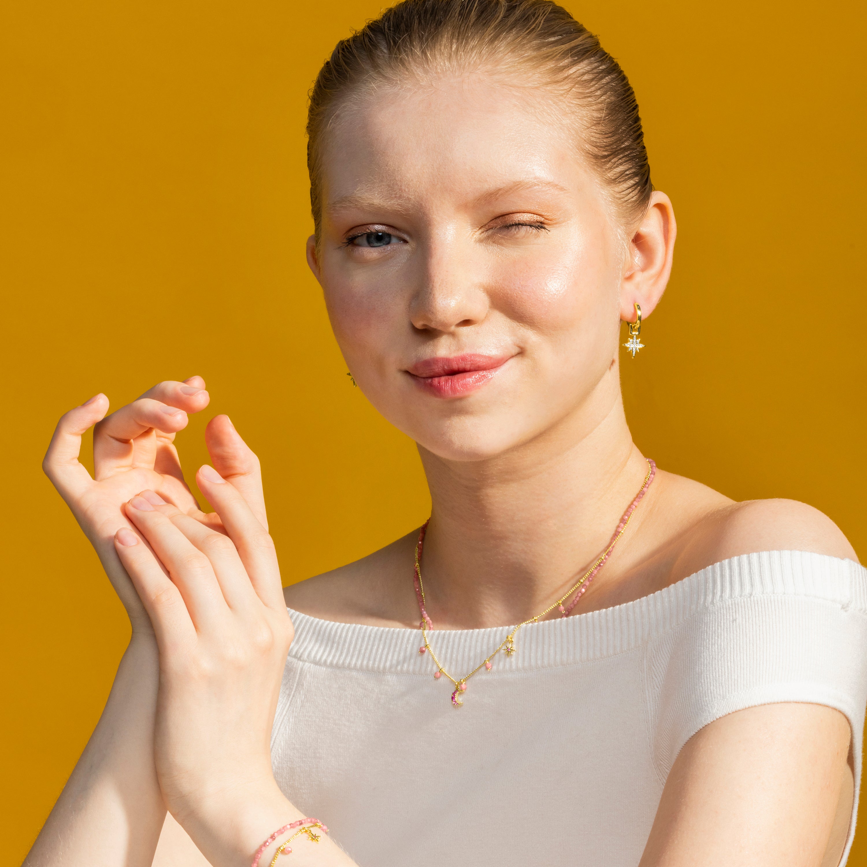 Orecchini in Zirconia Brillante finiti in oro giallo 18K - Sionqui