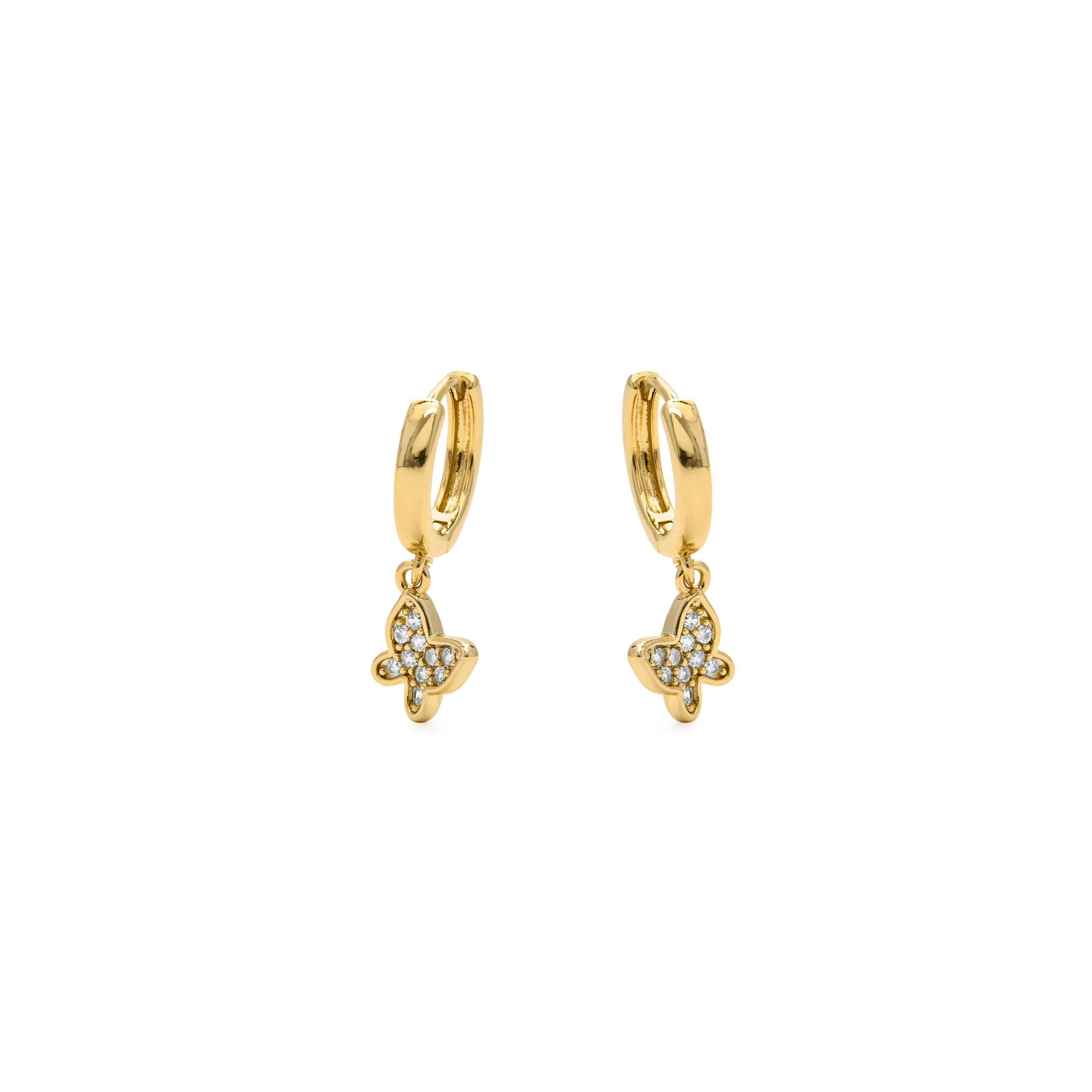 Boucles d'oreilles en zircon brillant finition or jaune 18K - Kaduro