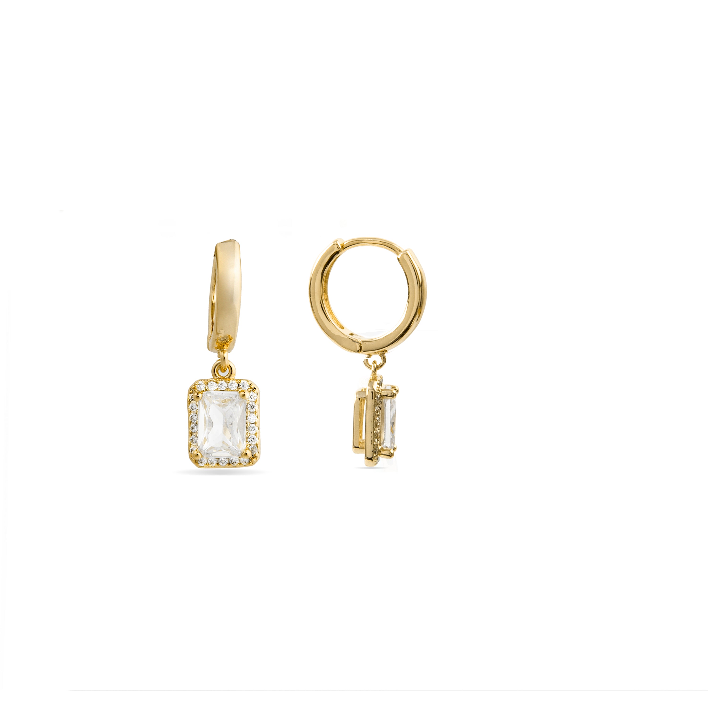 Brilliant Zirconia Earrings finished in 18K yellow gold - Silya