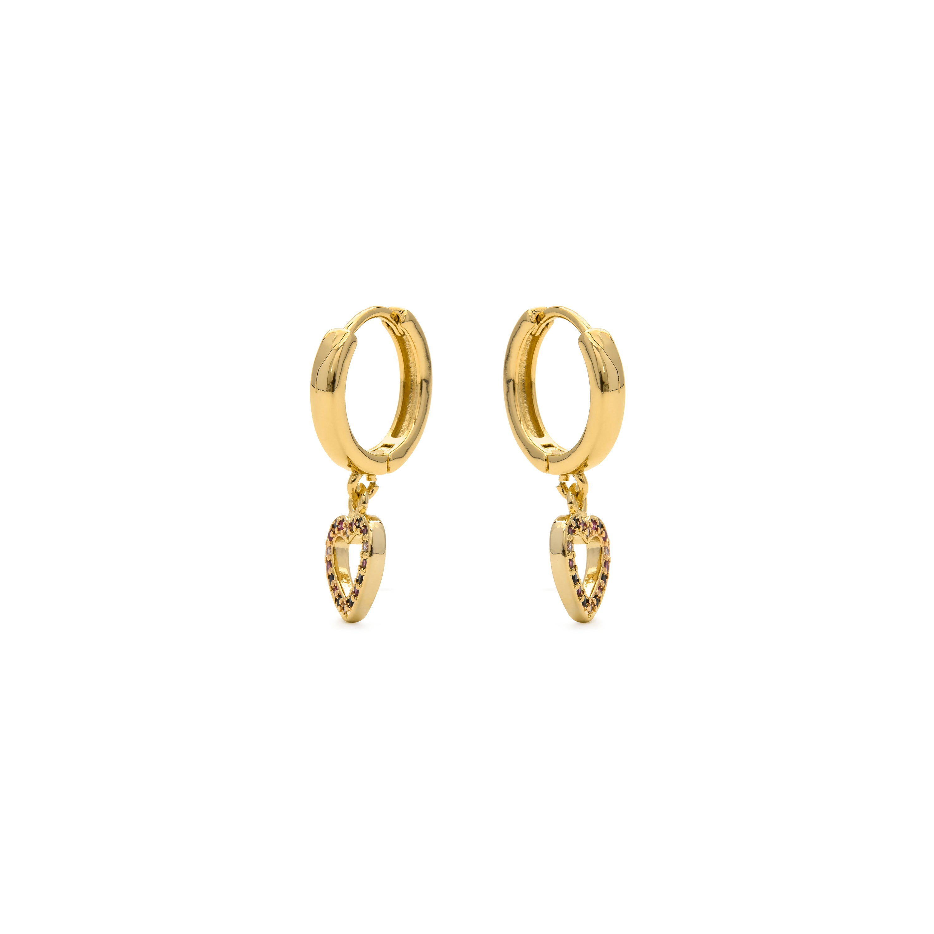 Multicolor Zirconia Earrings finished in 18K yellow gold - Becias