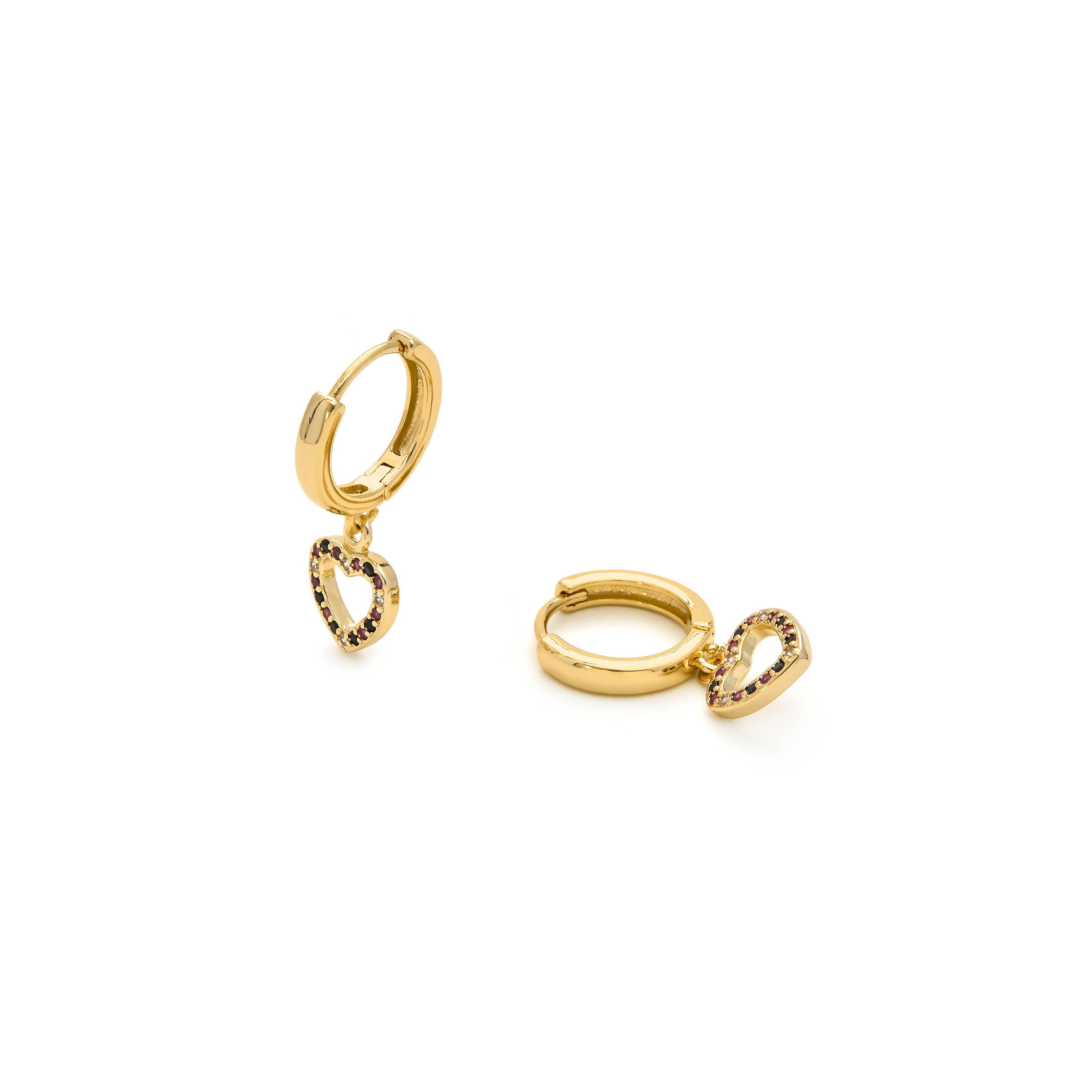 Multicolor Zirconia Earrings finished in 18K yellow gold - Becias
