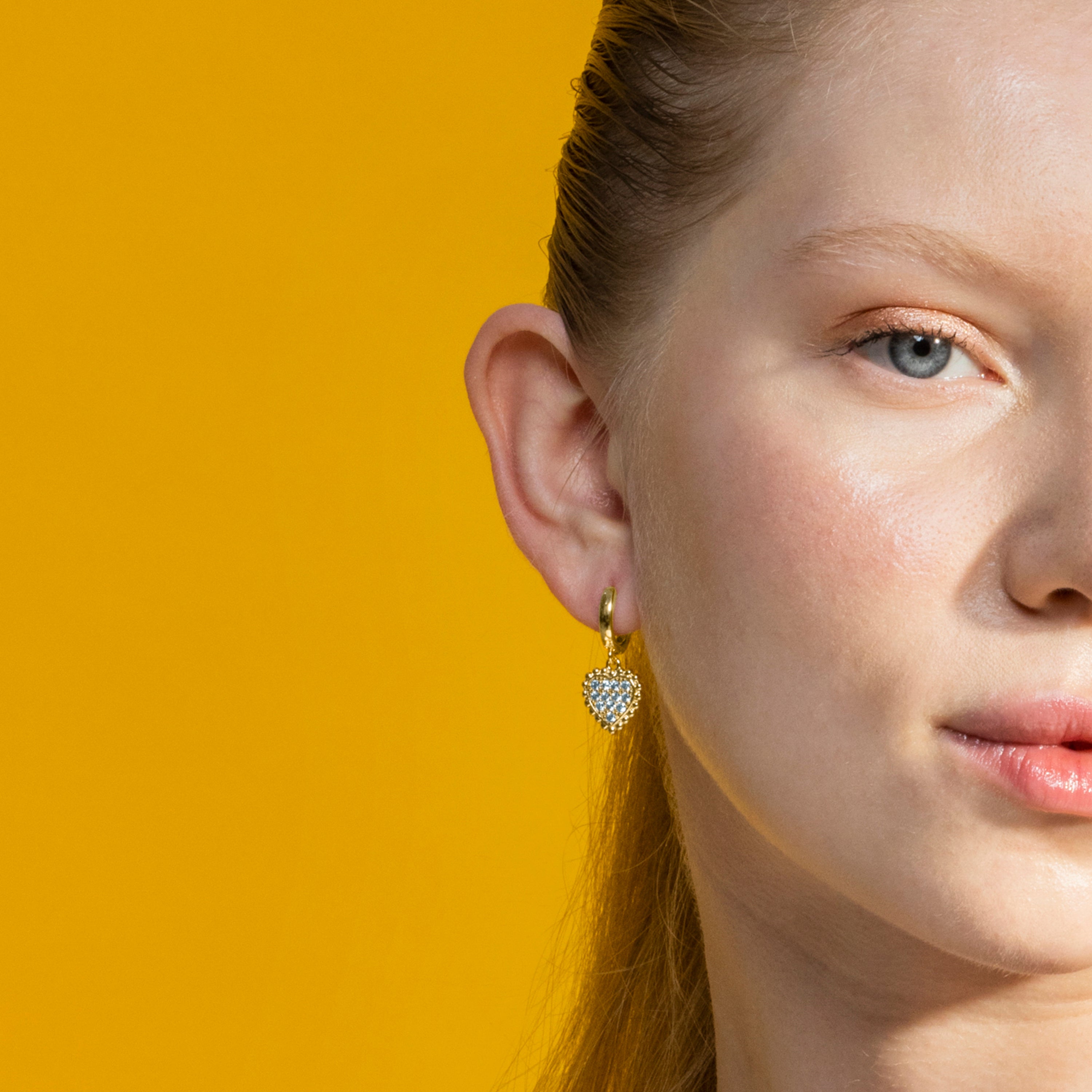 Brilliant Zirconia Earrings finished in 18K yellow gold - Daton