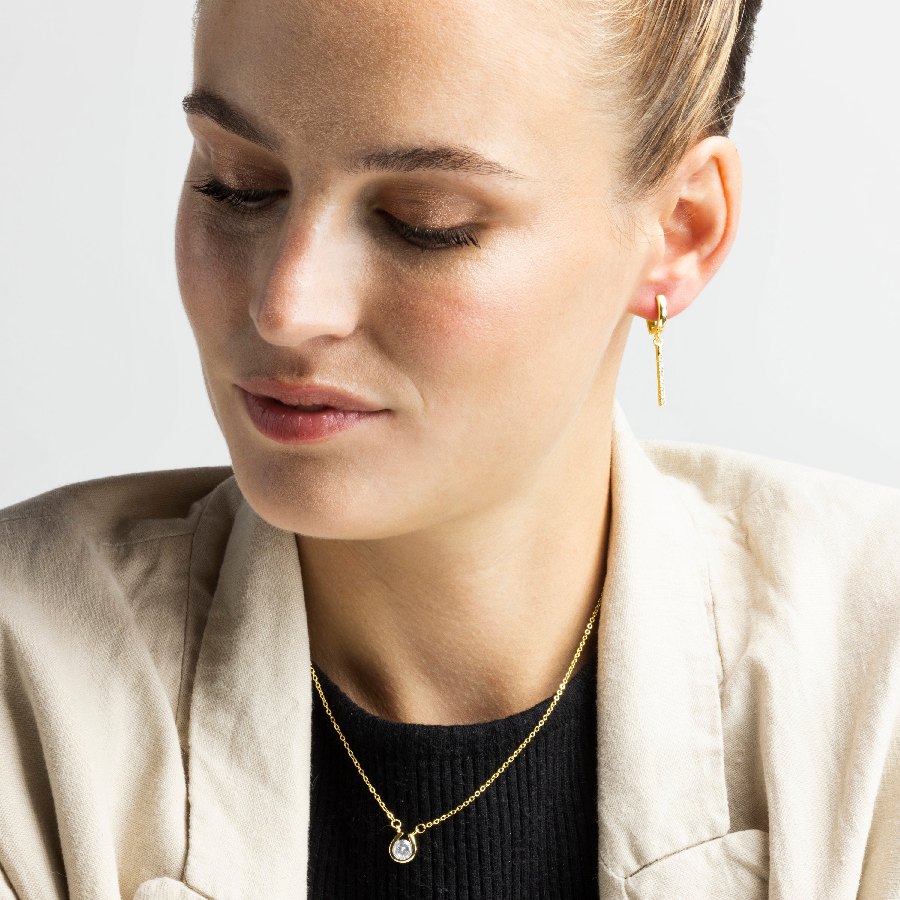 Ohrringe aus Zirkonia mit 18K Gelbgold-Finish - Remin