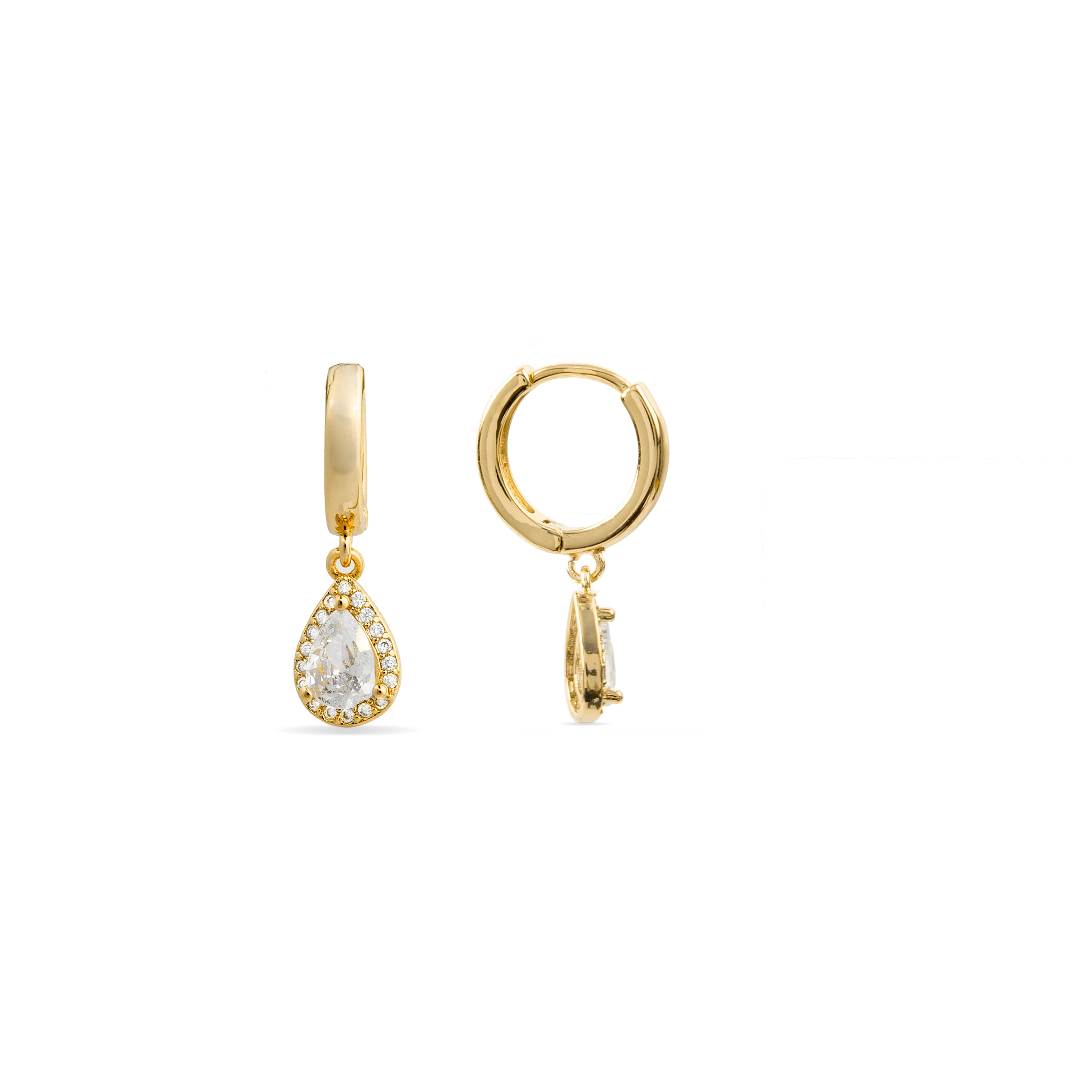 Boucles d'oreilles en zircon brillant finition or jaune 18K - Hade