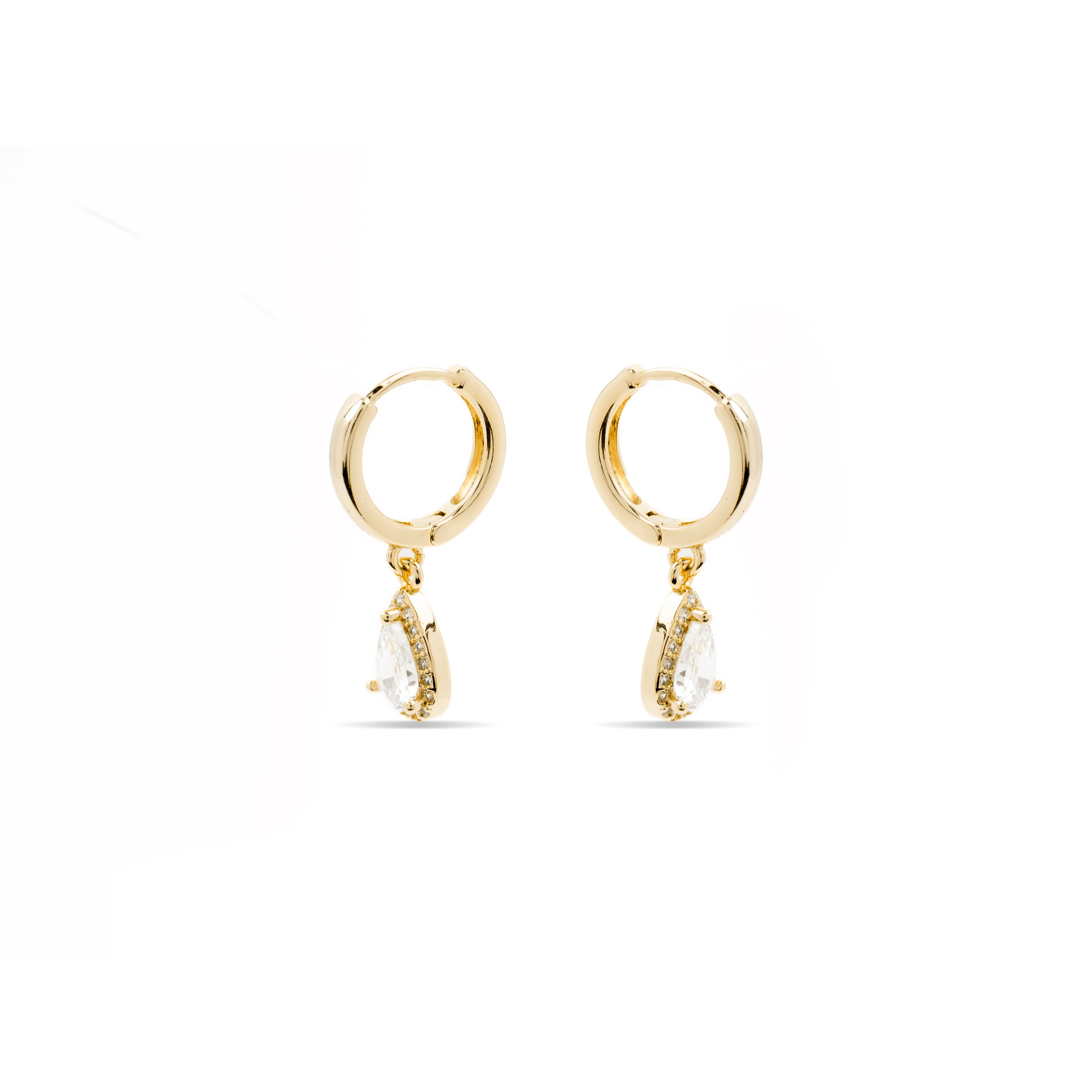 Boucles d'oreilles en zircon brillant finition or jaune 18K - Hade