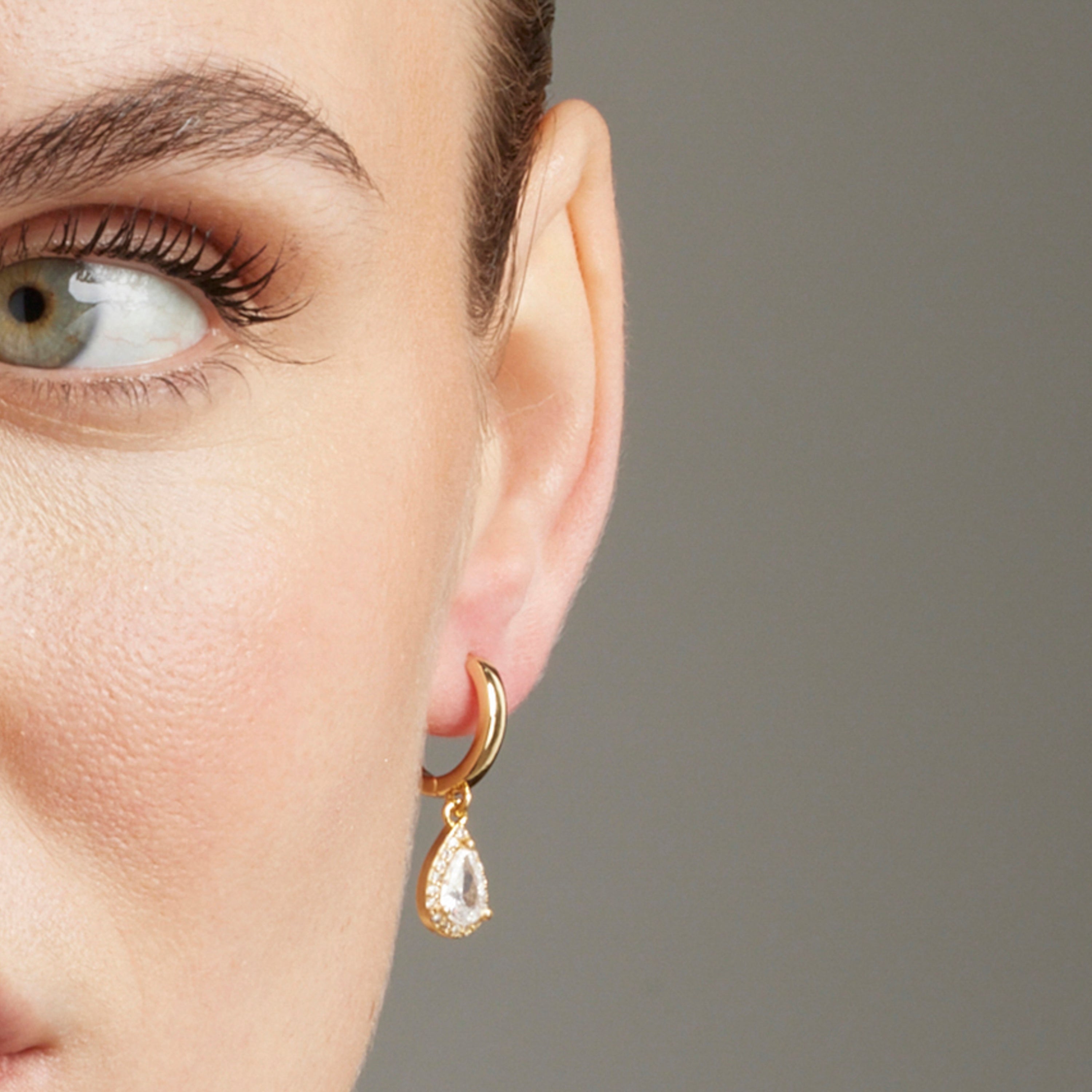 Boucles d'oreilles en zircon brillant finition or jaune 18K - Hade
