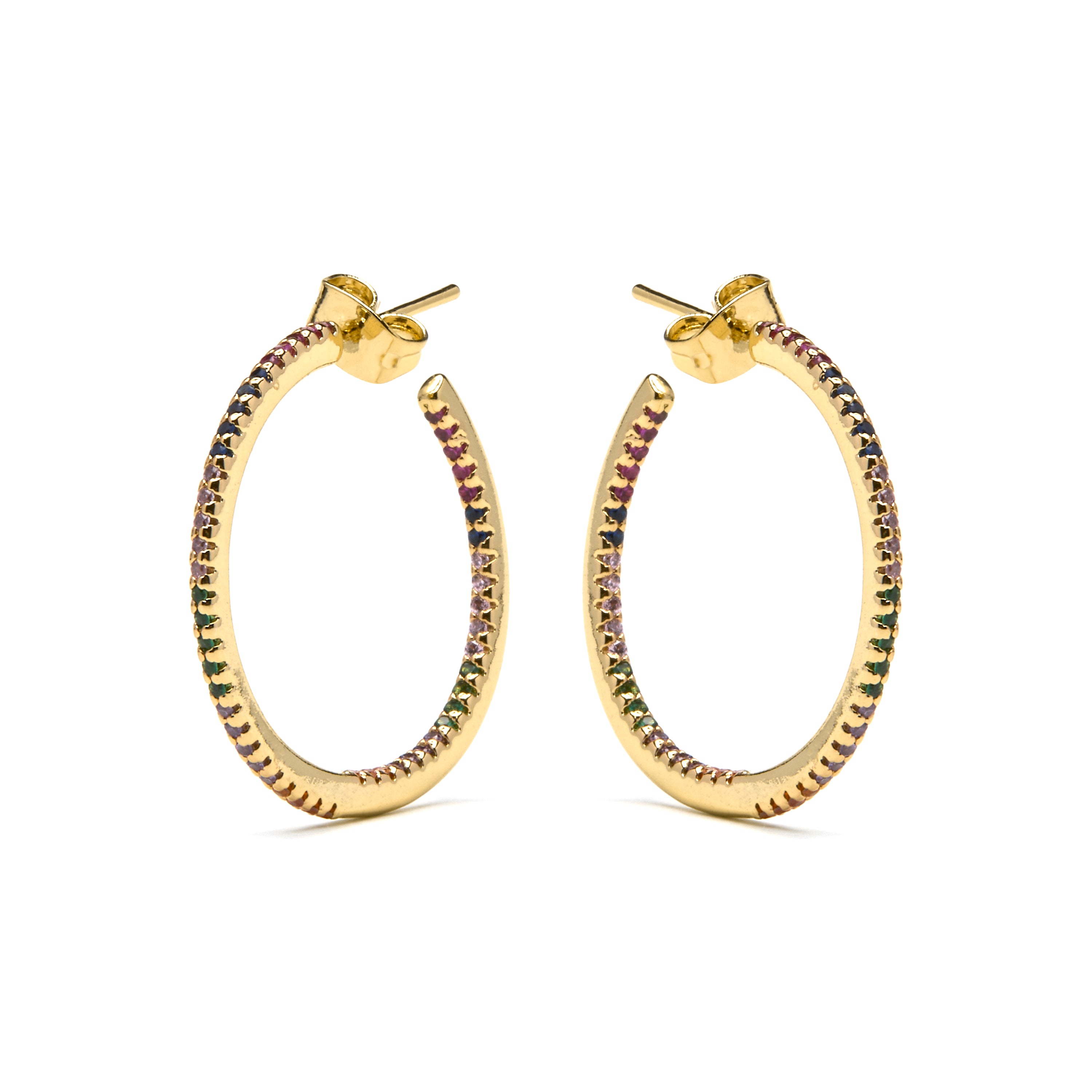 Earrings with Brilliant Zirconia finished in 18k gold - Firmou