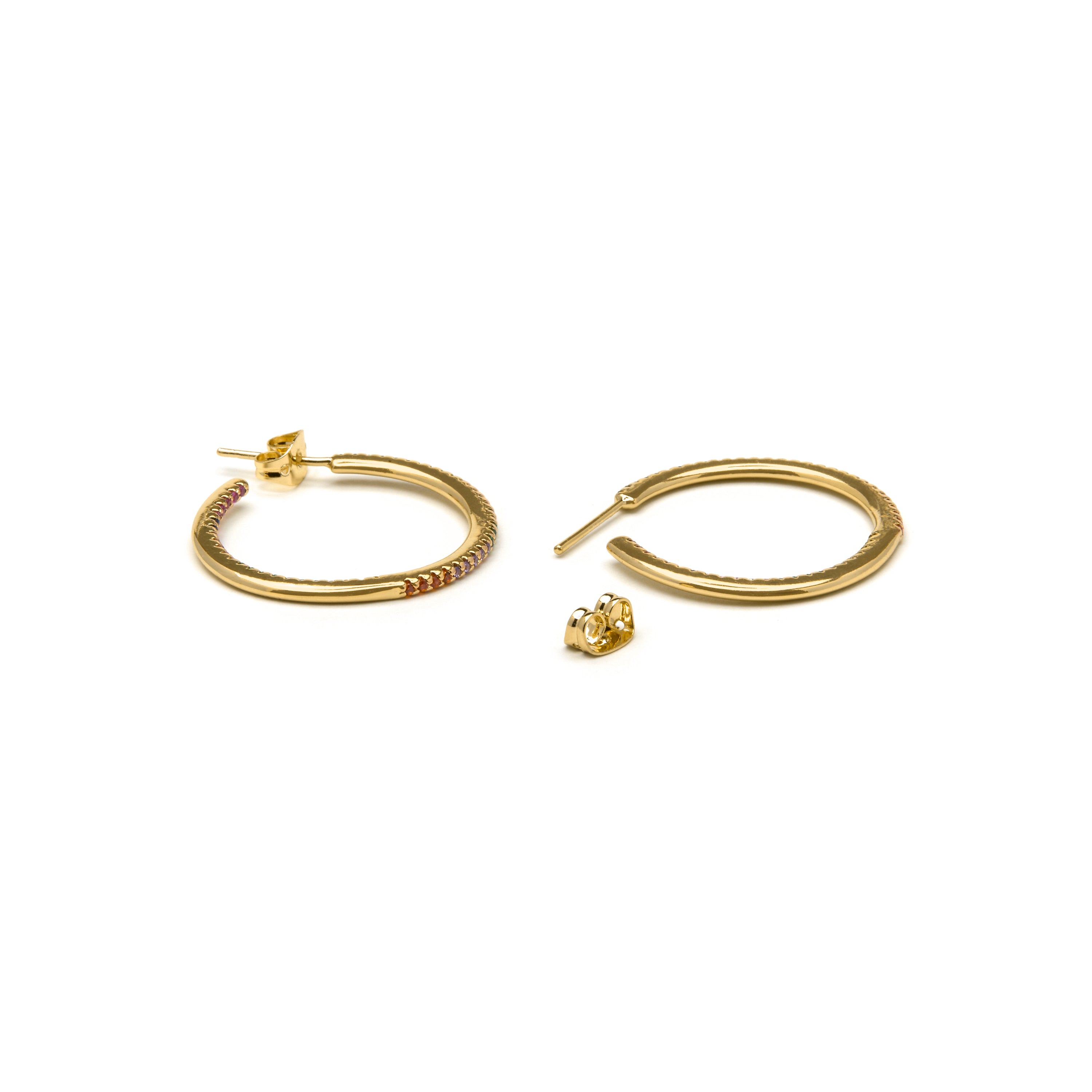 Earrings with Brilliant Zirconia finished in 18k gold - Firmou