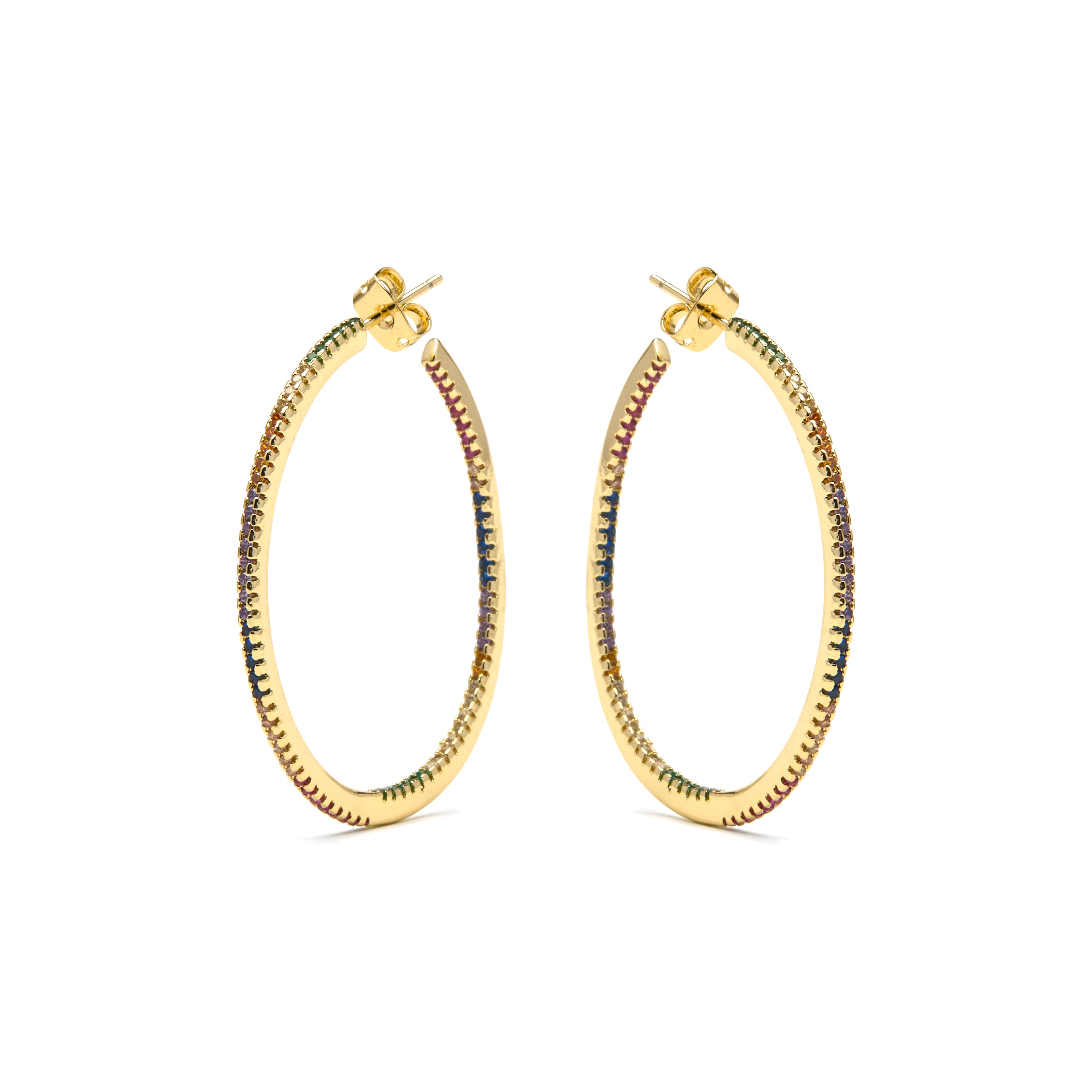 Pendientes con Circonita Brillante acabado oro 18k - Macare