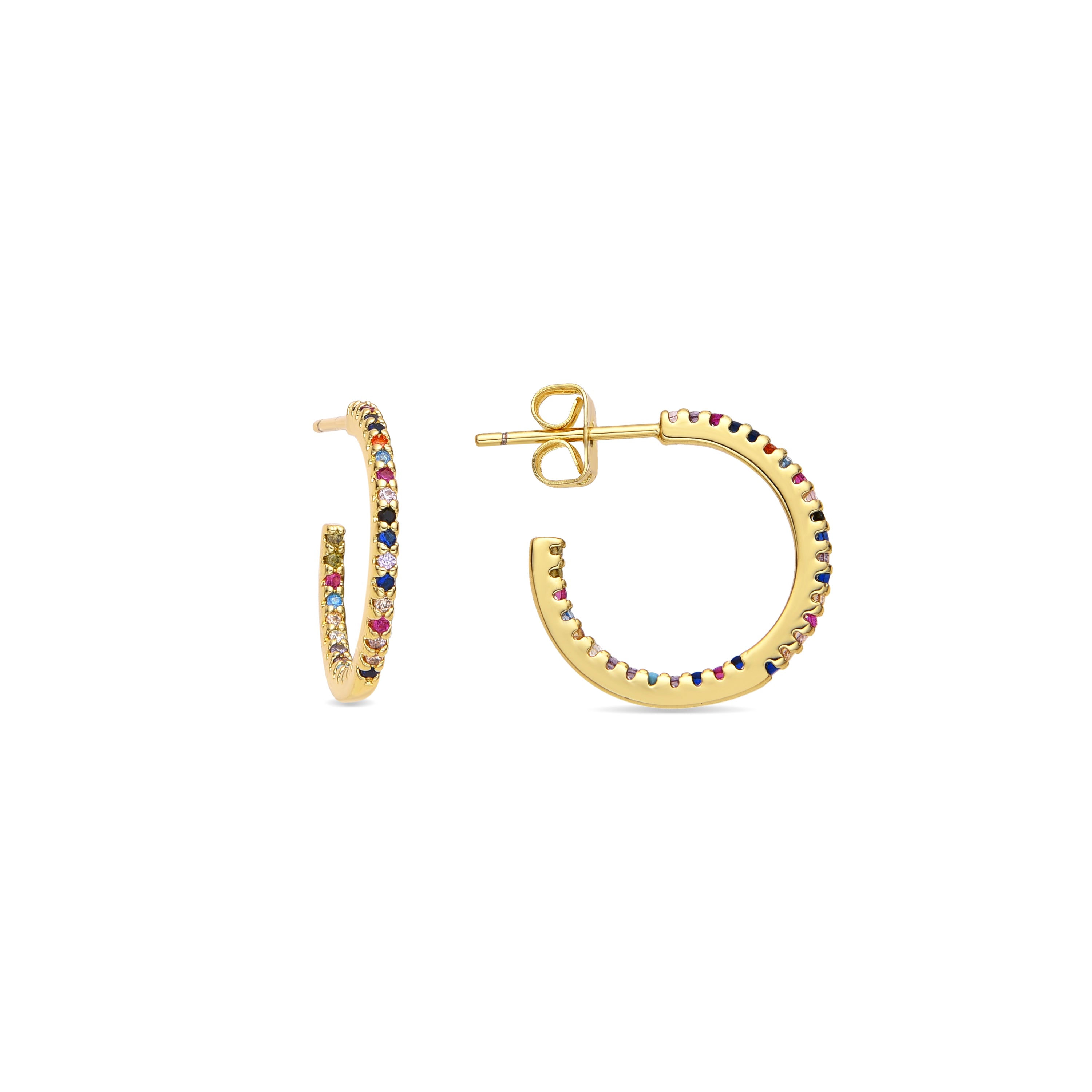 Multicolor Zirconia Earrings with 18k Gold Finish - Kumo