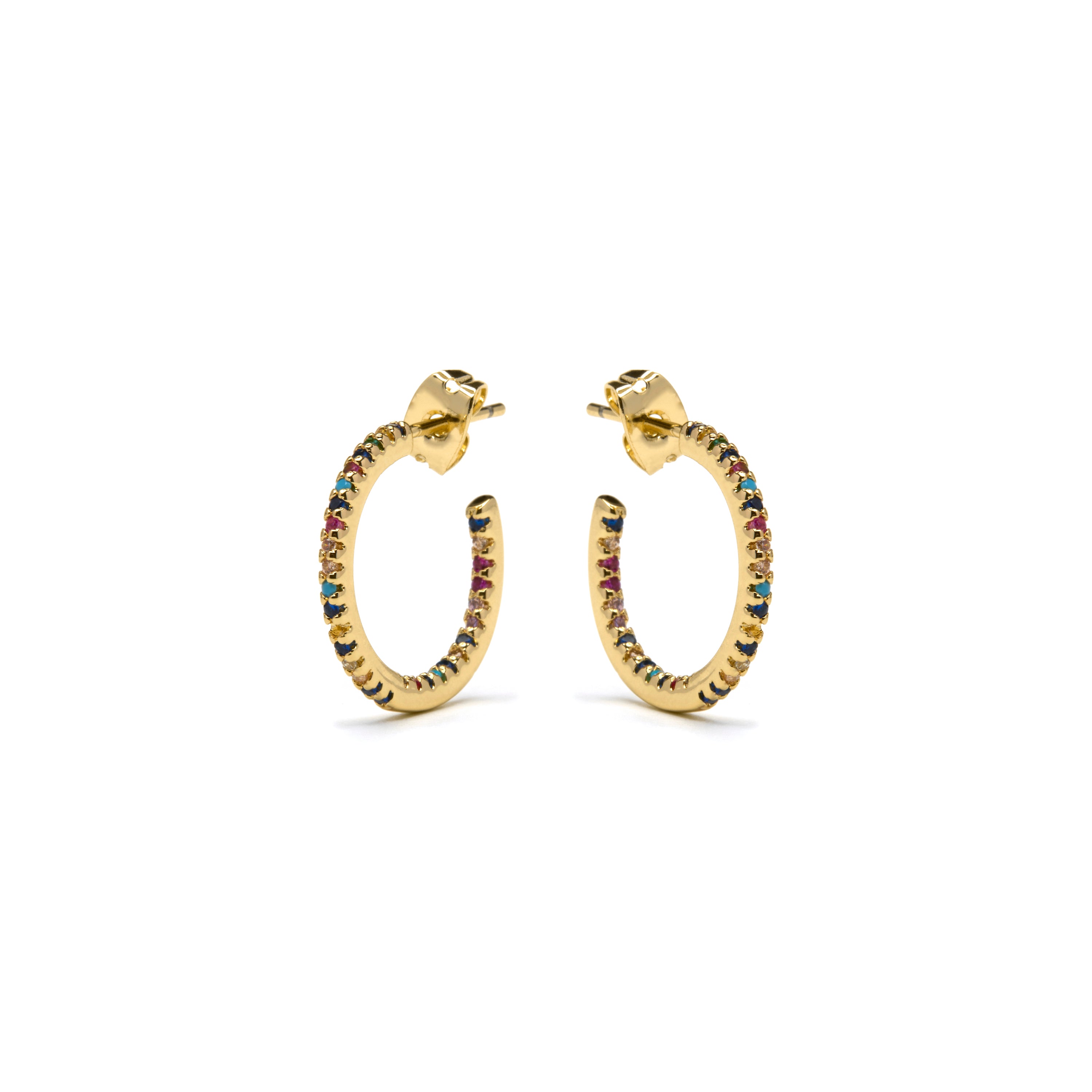 Multicolor Zirconia Earrings with 18k Gold Finish - Kumo