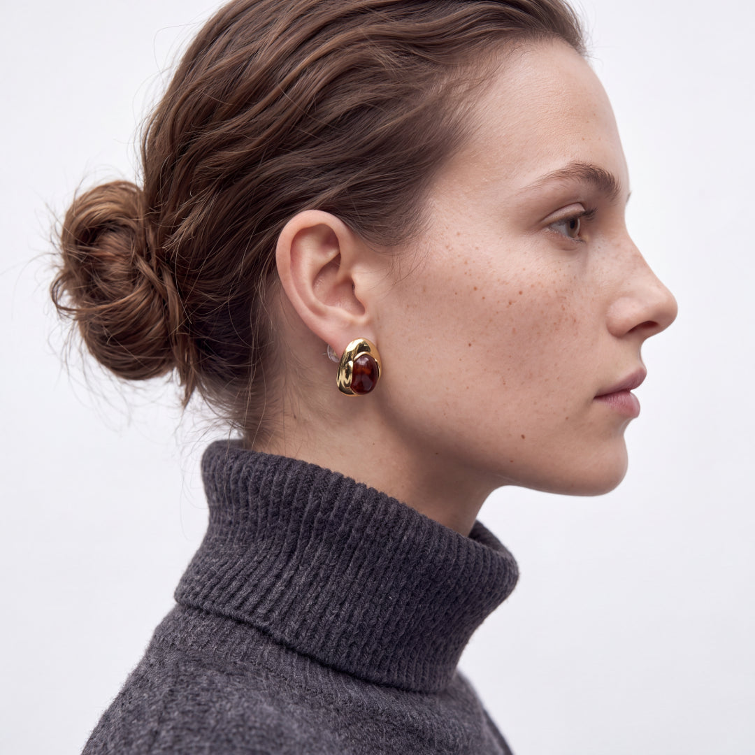 Boucles d’oreilles avec finition en or jaune 18 carats - Thinla