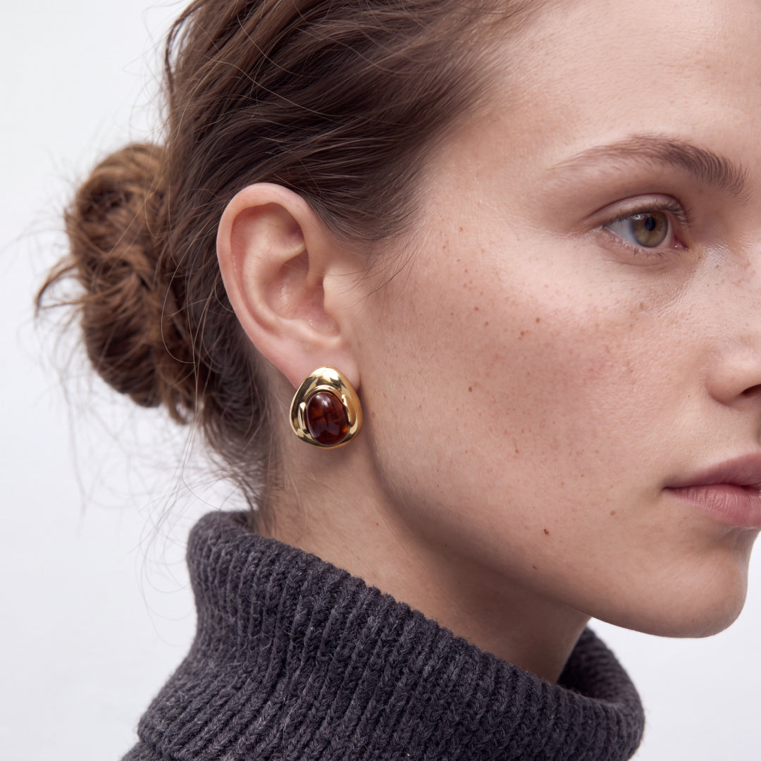 Boucles d’oreilles avec finition en or jaune 18 carats - Thinla