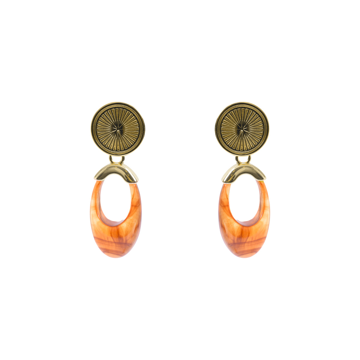 Pendientes acabado en oro amarillo de 18k - Isysil