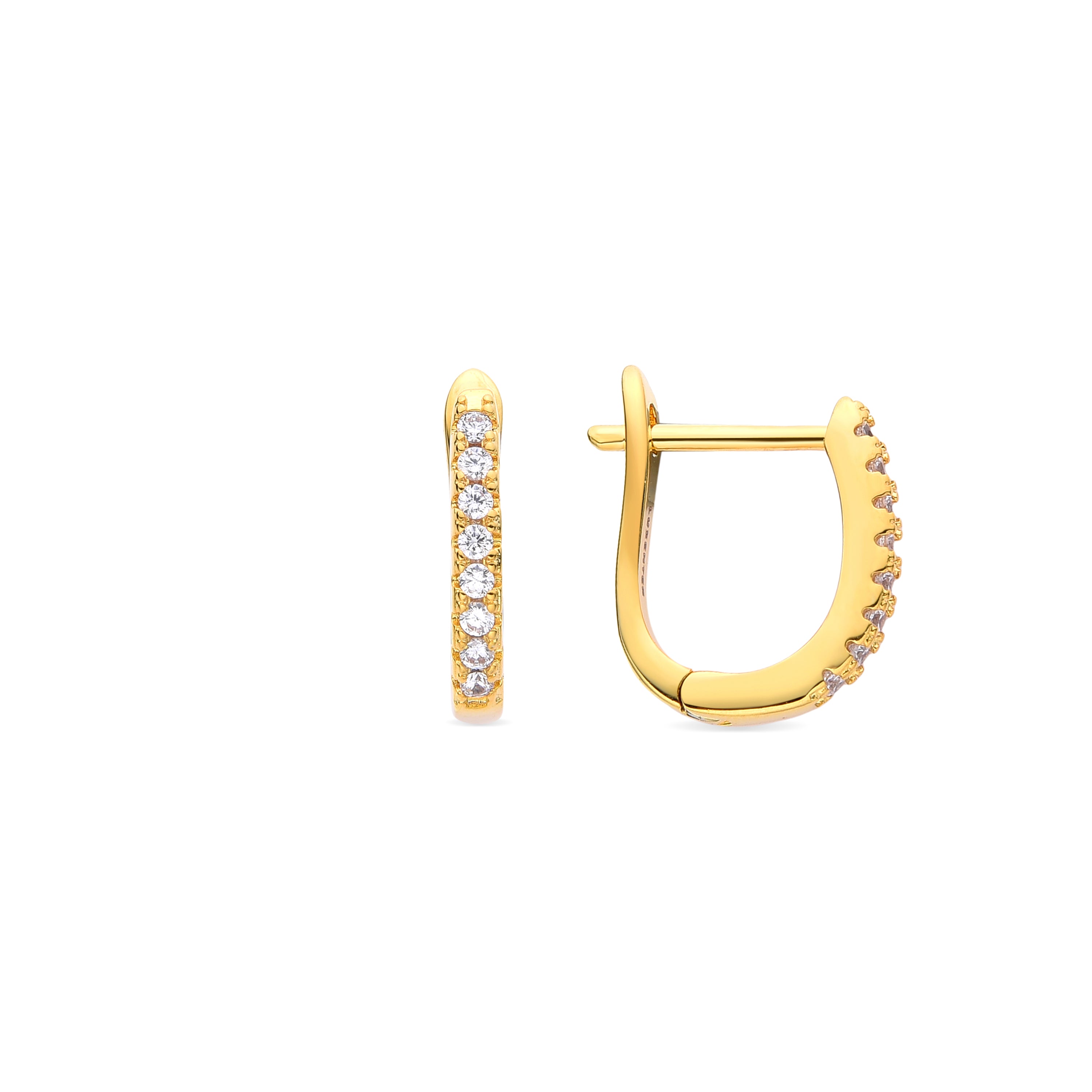 Brincos de Zircónia Brilhante com acabamento em ouro amarelo de 18K - Gotak