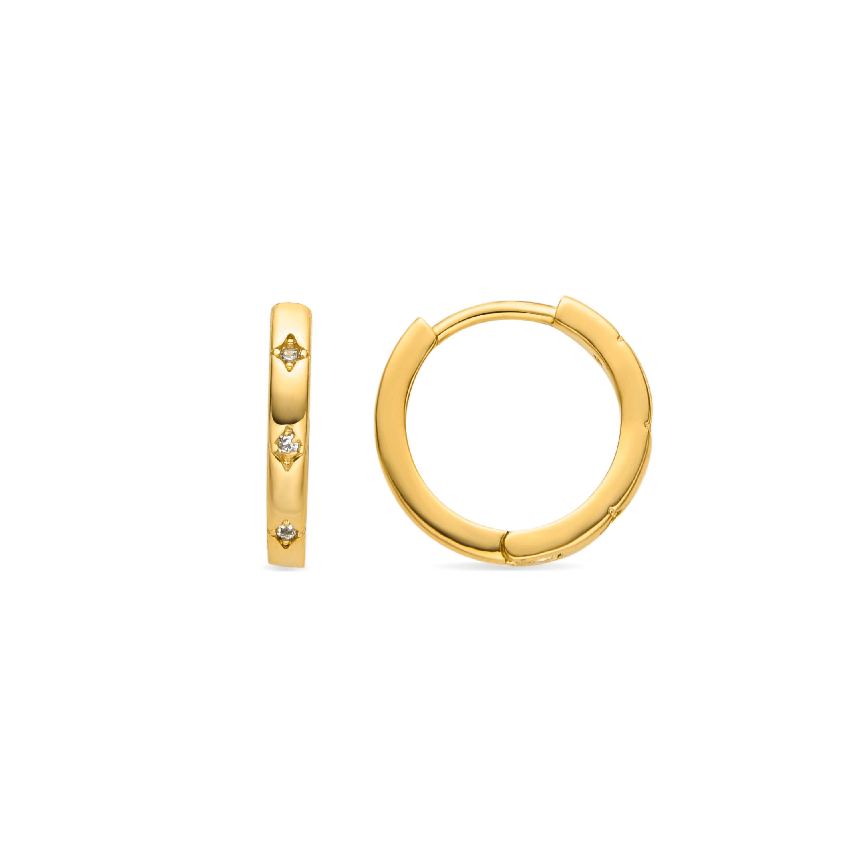 Orecchini con Zirconia Brillante finitura oro 18K - Unya