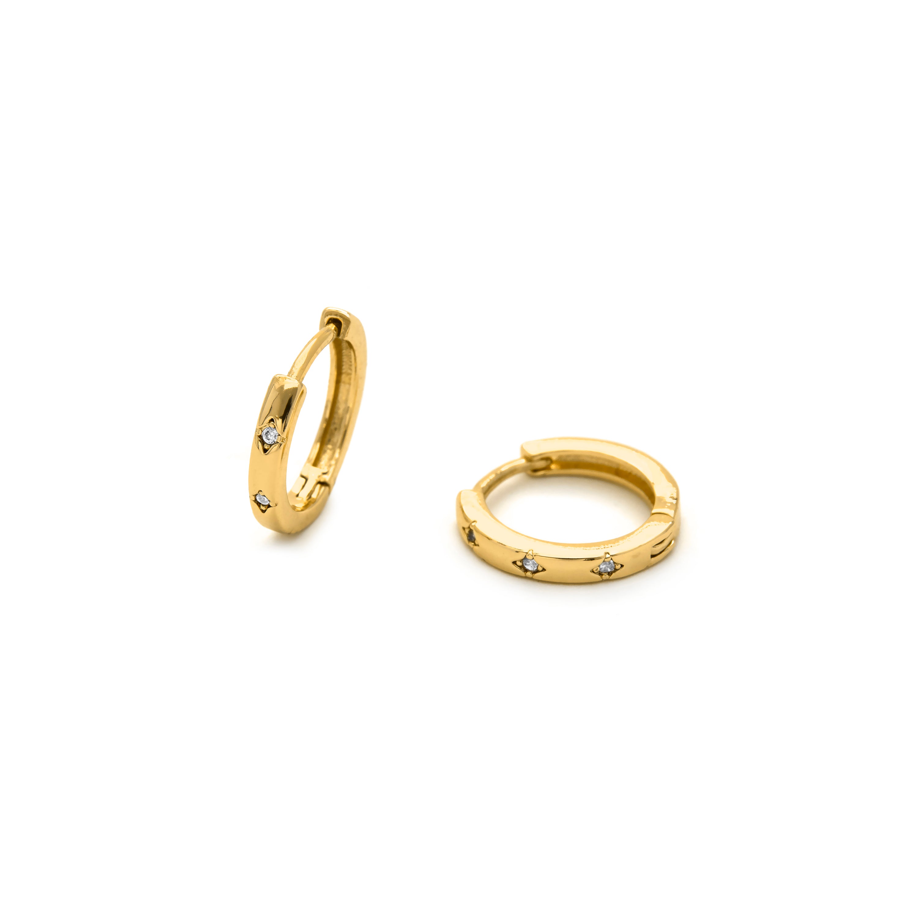 Earrings with Brilliant Zirconia gold finish 18K - Unya