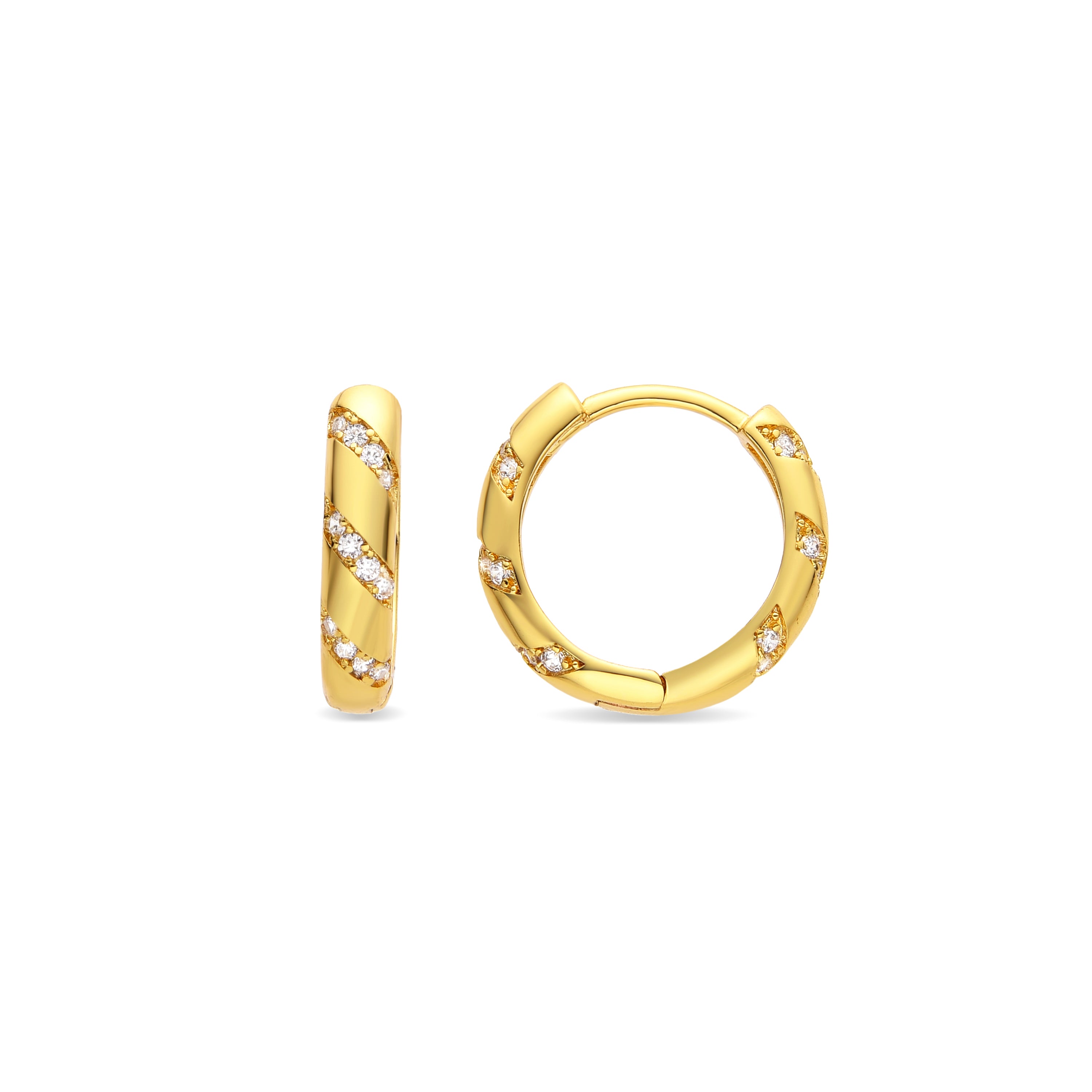 Earrings with Brilliant Zirconia finished in 18K gold - Lionvi
