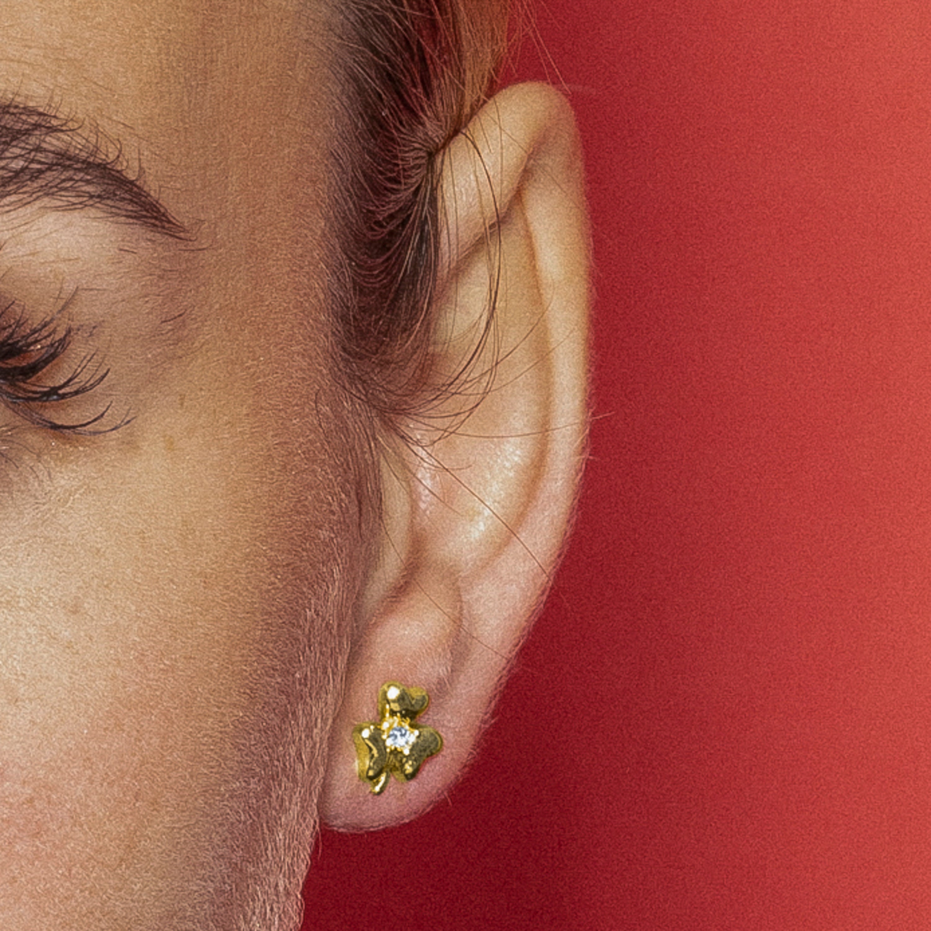 Pendientes con Circonita Brillante acabado oro 18k - Furne