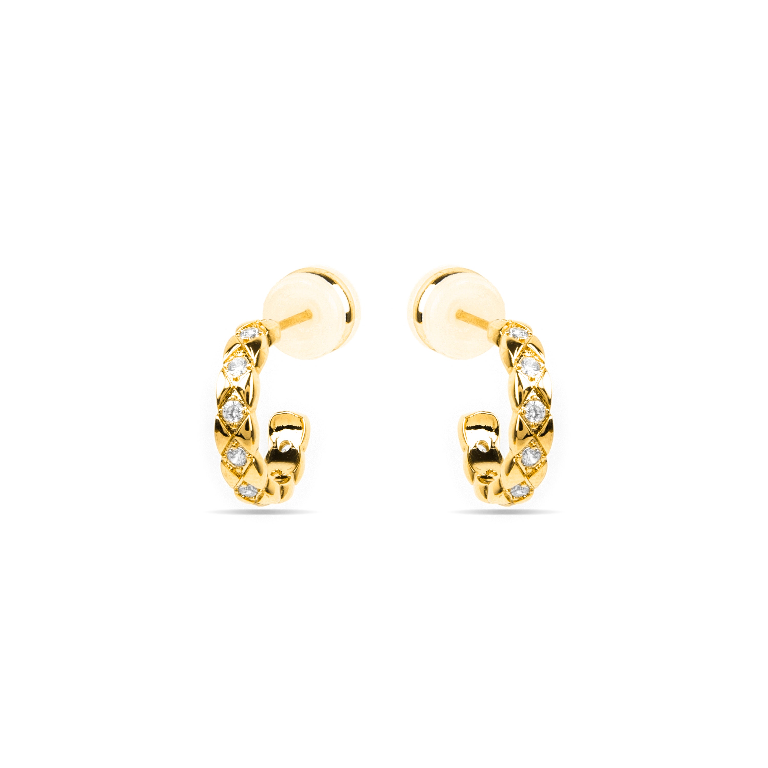 Pendientes con Circonita Brillante acabado oro 18k - Efla