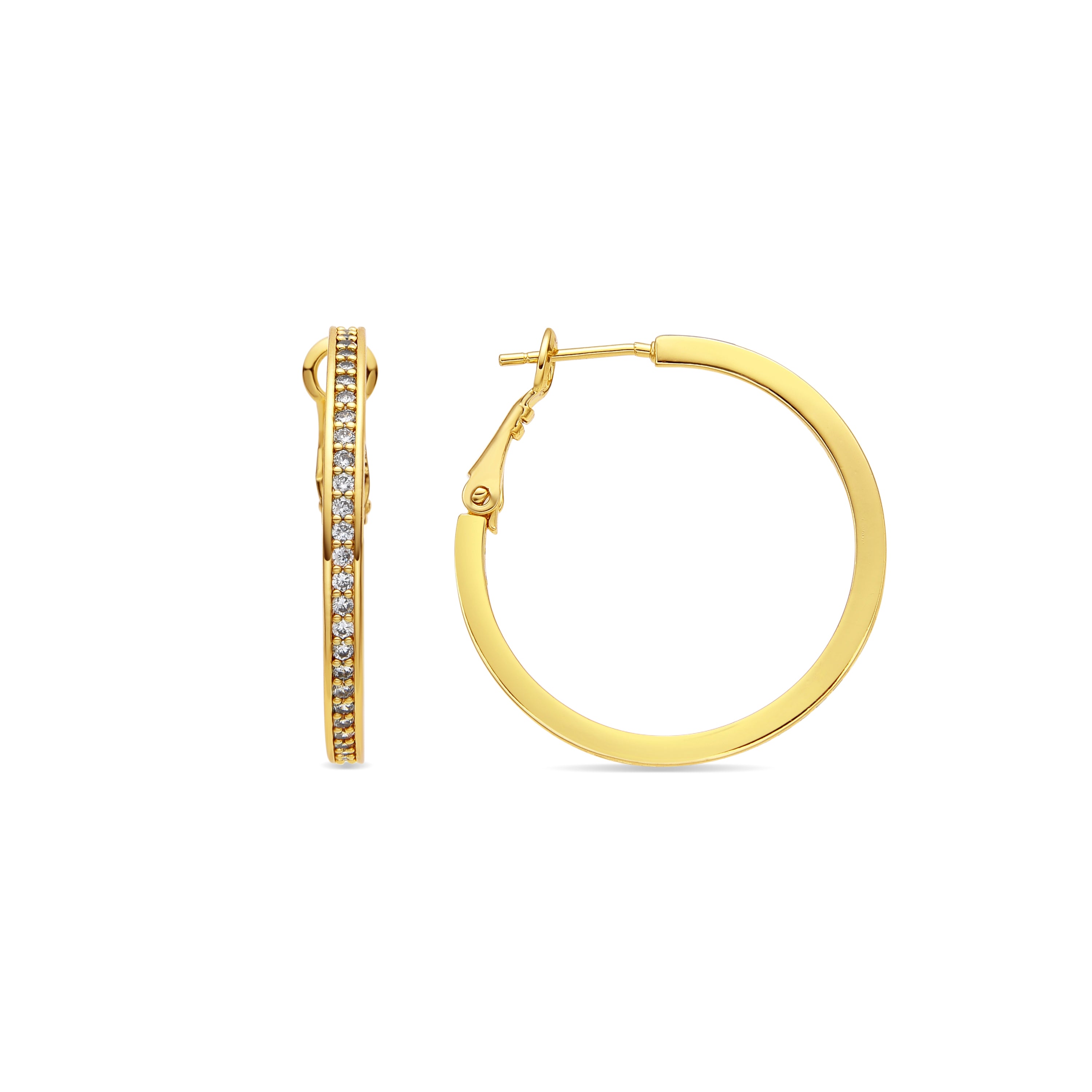 Boucles d'oreilles avec zircon brillant finition or 18k - Budix