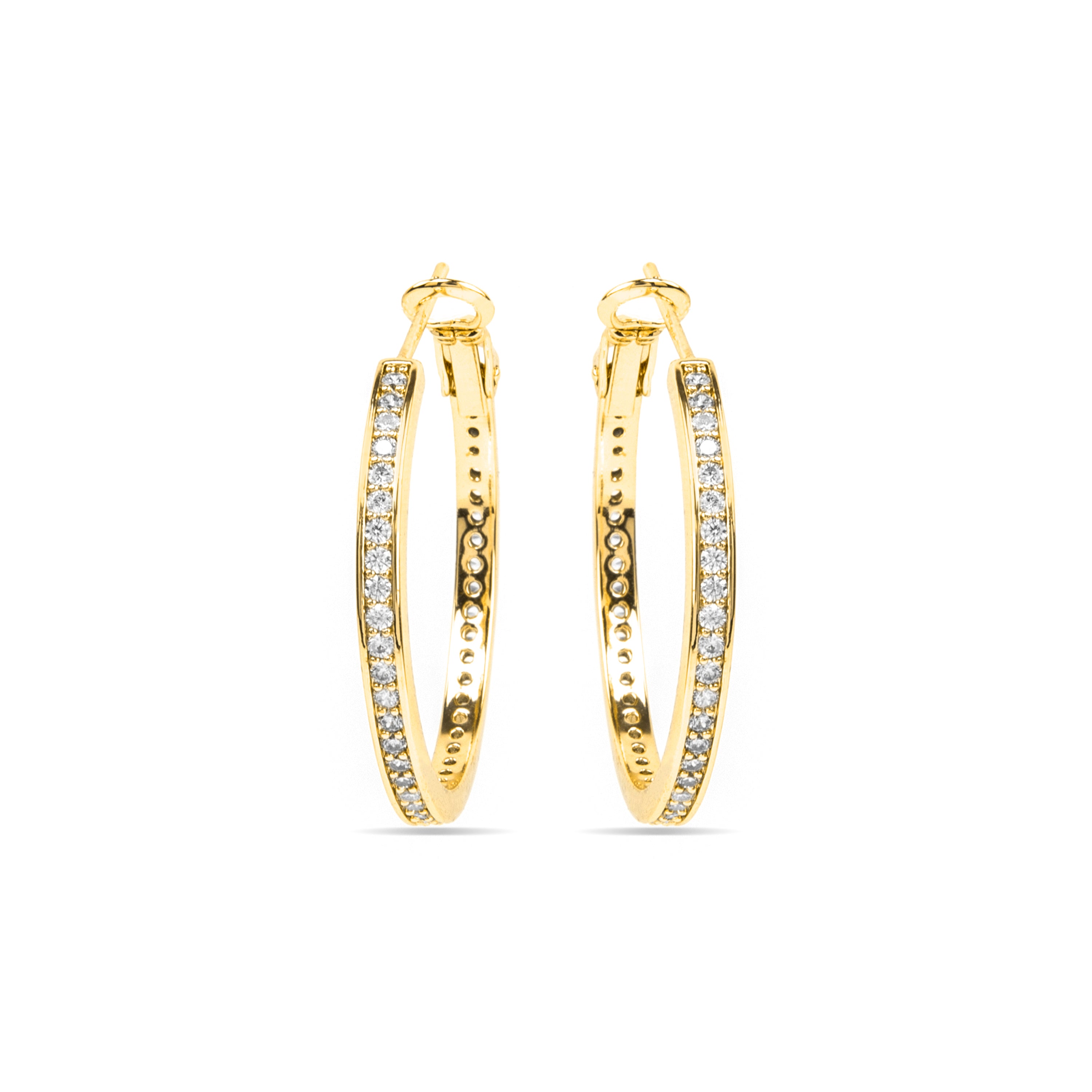 Brincos com Zircónia Brilhante acabamento em ouro 18k - Budix