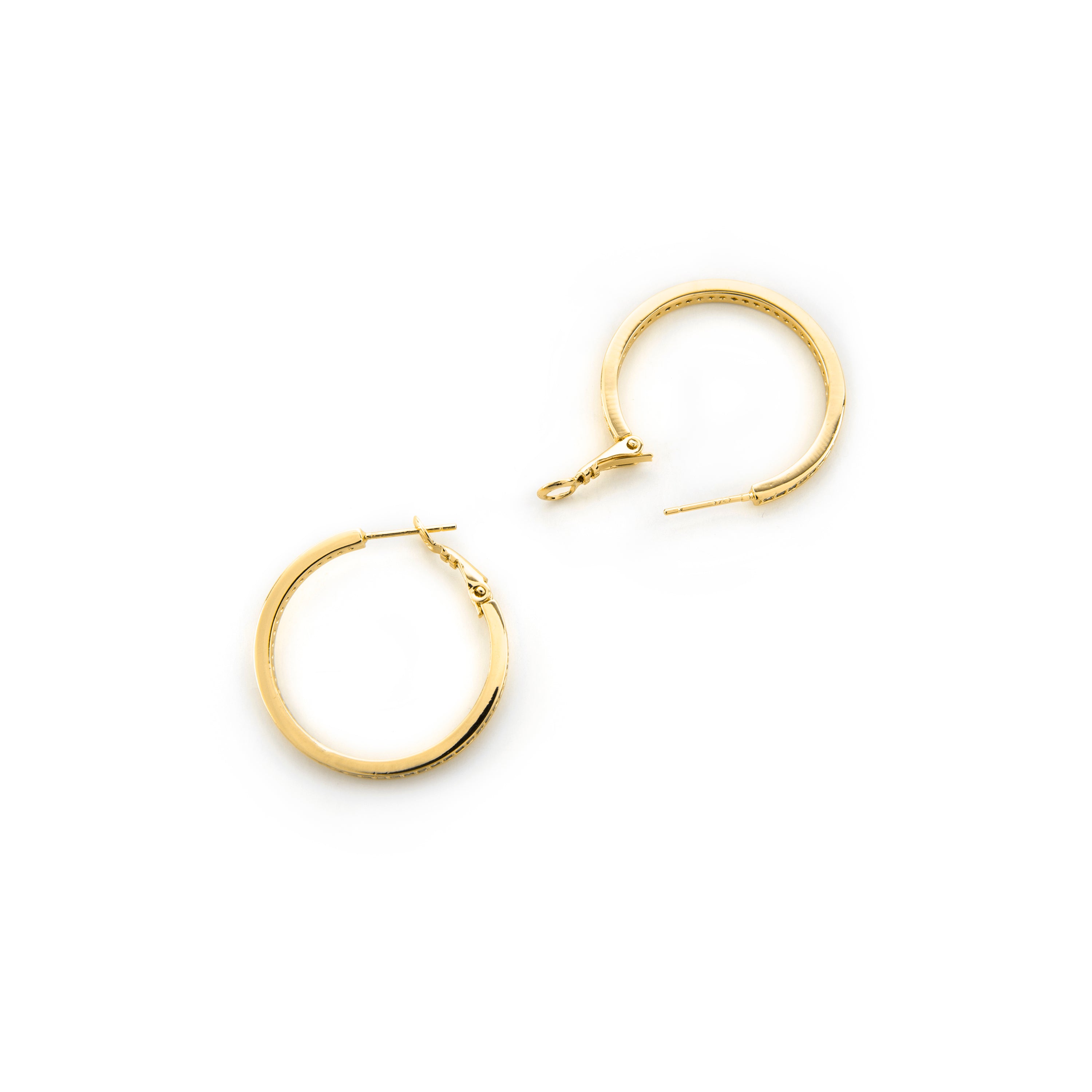 Brincos com Zircónia Brilhante acabamento em ouro 18k - Budix